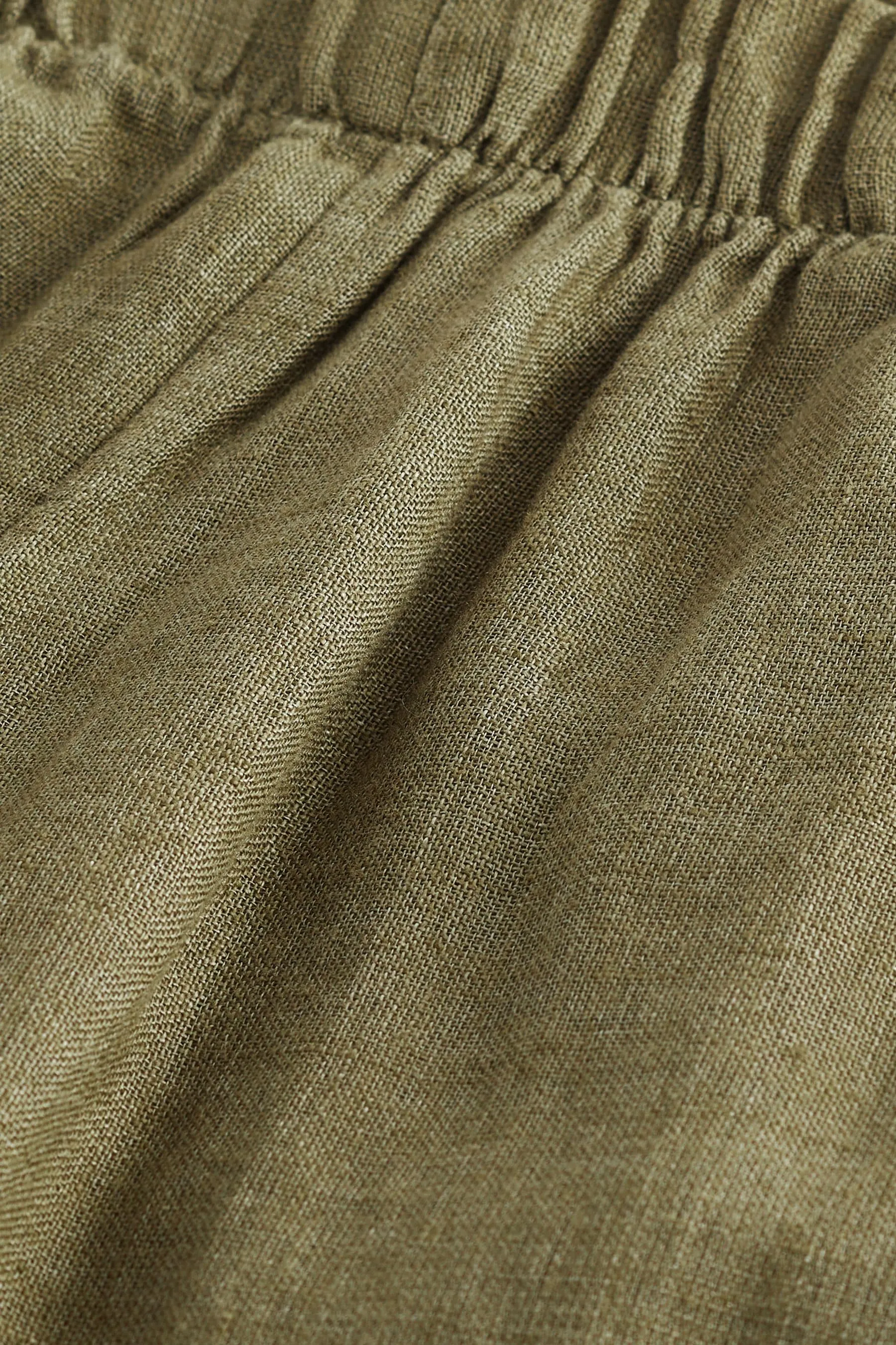 100% Lino Premium Pantaloni A Gamba Larga    