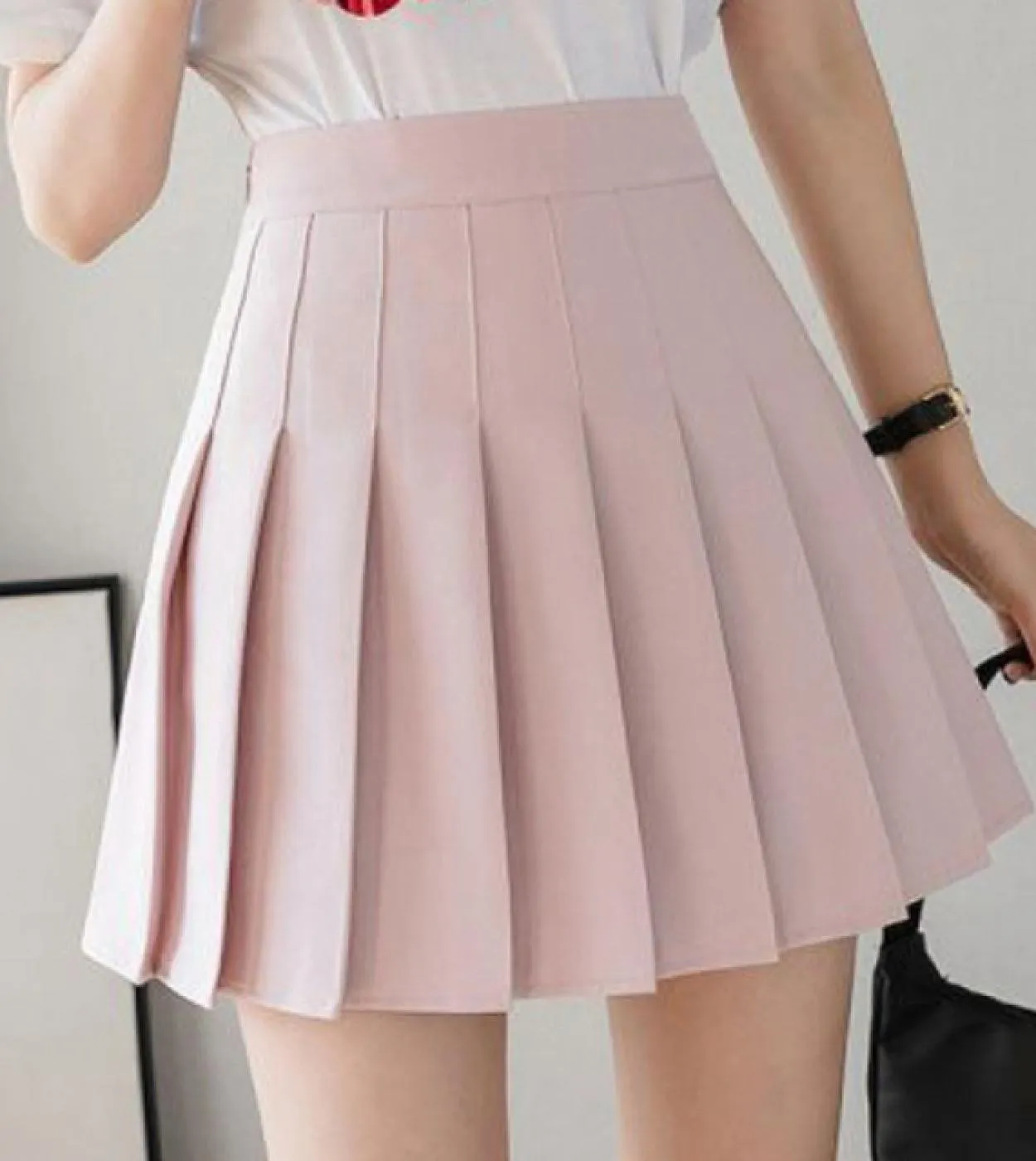 2022 Gonna Primavera Estate Pantaloncini Donna Vita Alta Mini Gonna Scuola Gonna Corta A Pieghe Kawaii Rosa Gonne Femminili