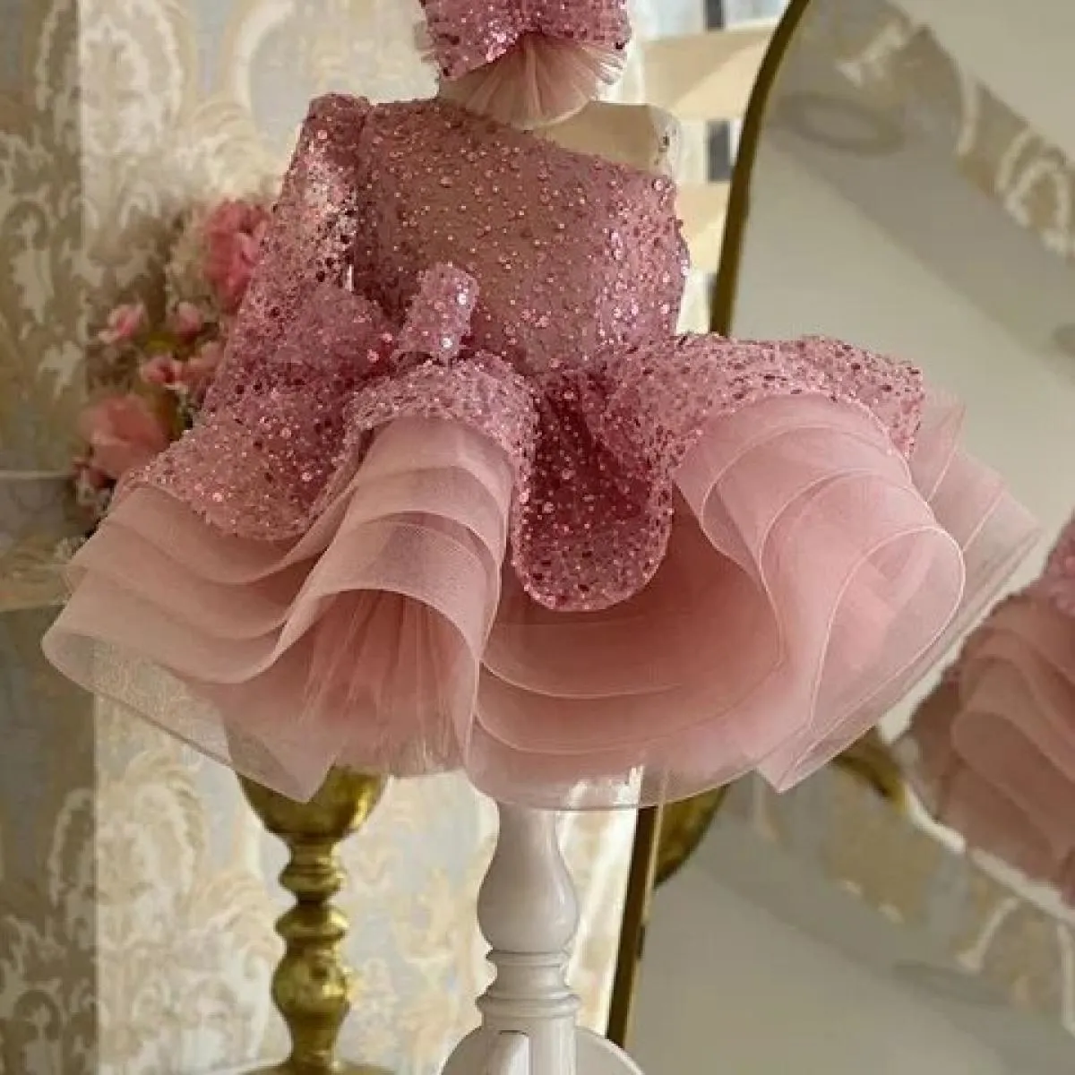 2024 Vestito da festa per il primo anno delle nuove ragazze Elegante vestito da sera di lusso per celebrità Vestito per bambini