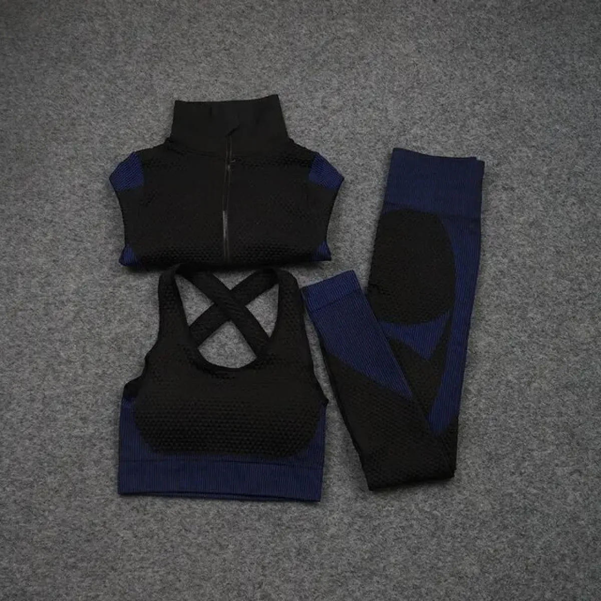 2/3 pezzi Set da Yoga senza soluzione di continuità Sport Fitness gilet a vita alta pantaloni per il sollevamento dell'anca abit