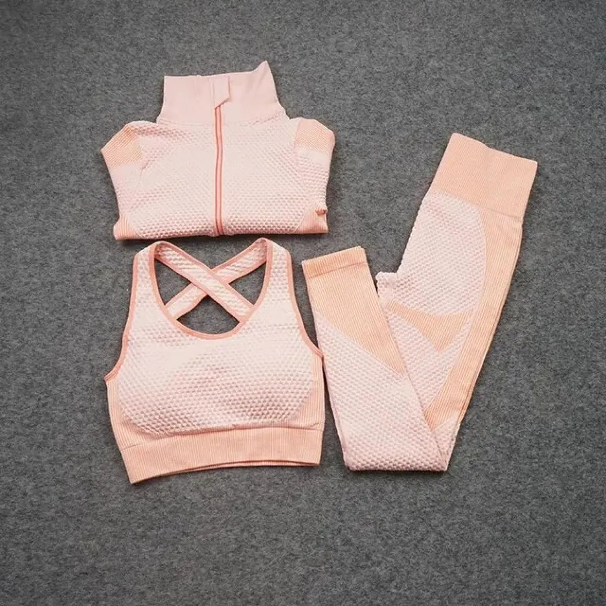 2/3 pezzi Set da Yoga senza soluzione di continuità Sport Fitness gilet a vita alta pantaloni per il sollevamento dell'anca abit
