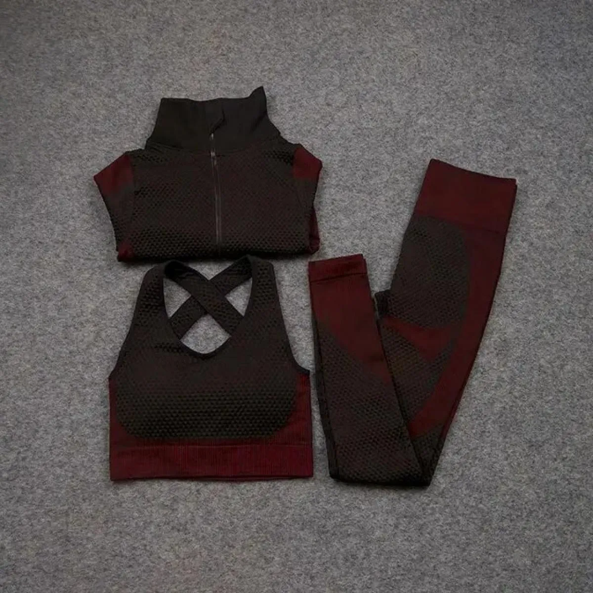 2/3 pezzi Set da Yoga senza soluzione di continuità Sport Fitness gilet a vita alta pantaloni per il sollevamento dell'anca abit