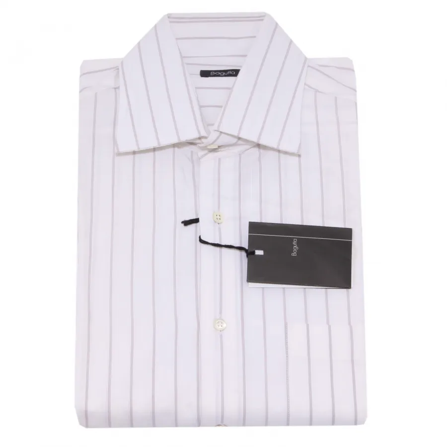 30462 camicia uomo BAGUTTA bianco shirt men long sleeve
