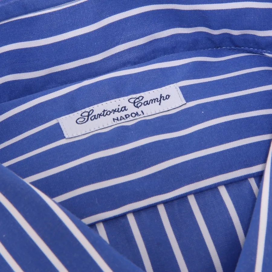 3772K camicia uomo SARTORIA CAMPO blue/white stripes shirt cotton man