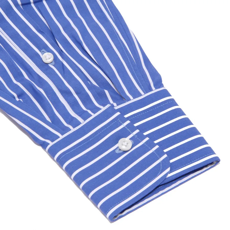 3772K camicia uomo SARTORIA CAMPO blue/white stripes shirt cotton man