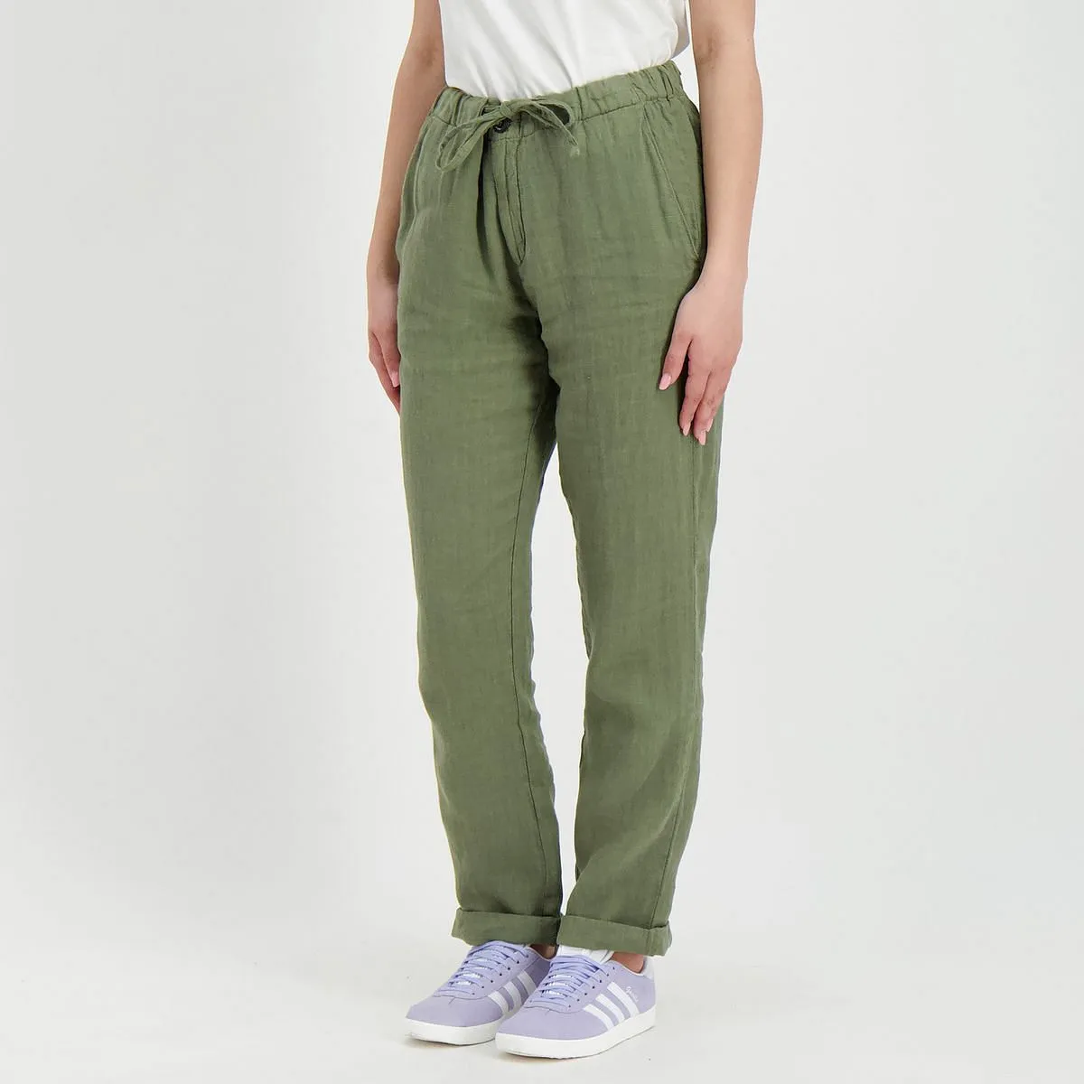      40WEFT PANTALONI CON COULISSE IN LINO ANNA DONNA  