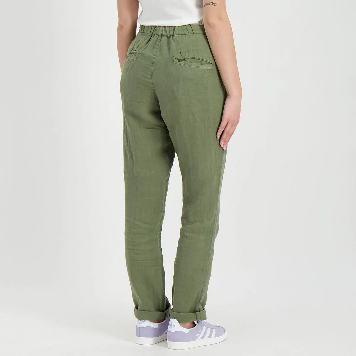      40WEFT PANTALONI CON COULISSE IN LINO ANNA DONNA  