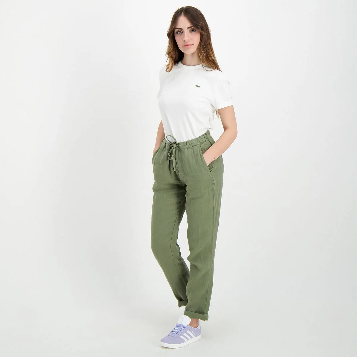      40WEFT PANTALONI CON COULISSE IN LINO ANNA DONNA  