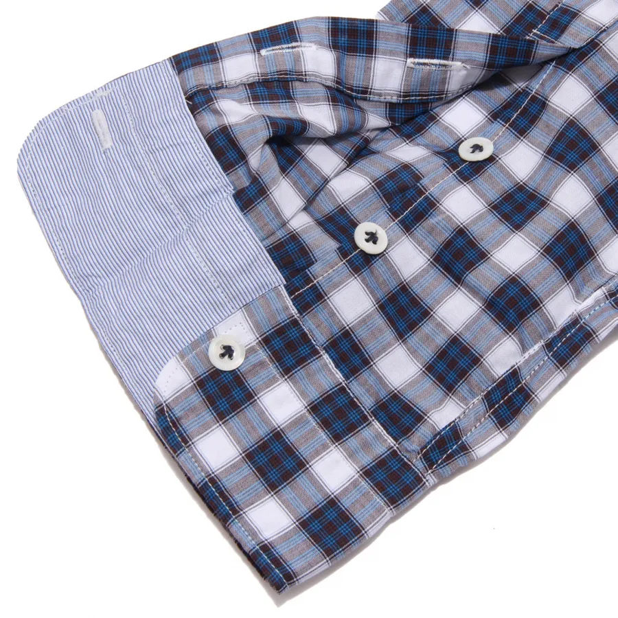 4364V camicia uomo AGLINI LORENZO brown/blue shirt men