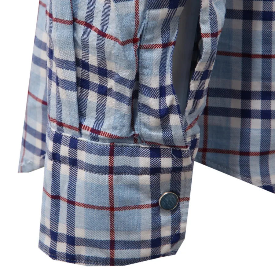 4383AD camicia uomo BASTONCINO blue/light blue check shirt man