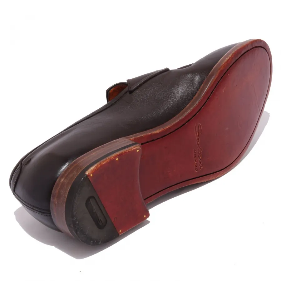 5294AB mocassino uomo SANTONI VINTAGE EFFECT brown shoe men