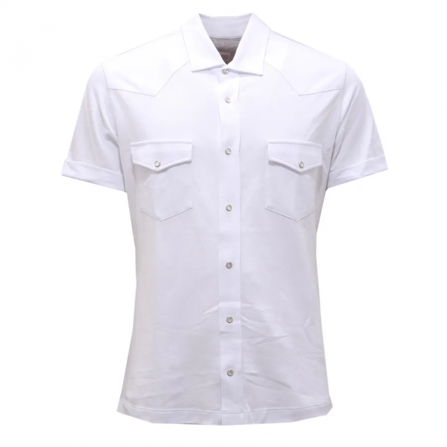 6370AG polo camicia uomo ELEVENTY white piquè cotton short sleeve shirt man