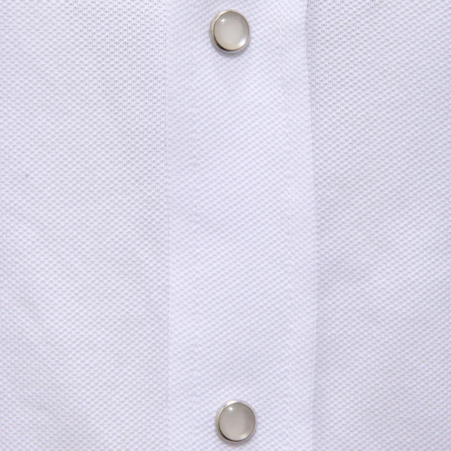 6370AG polo camicia uomo ELEVENTY white piquè cotton short sleeve shirt man