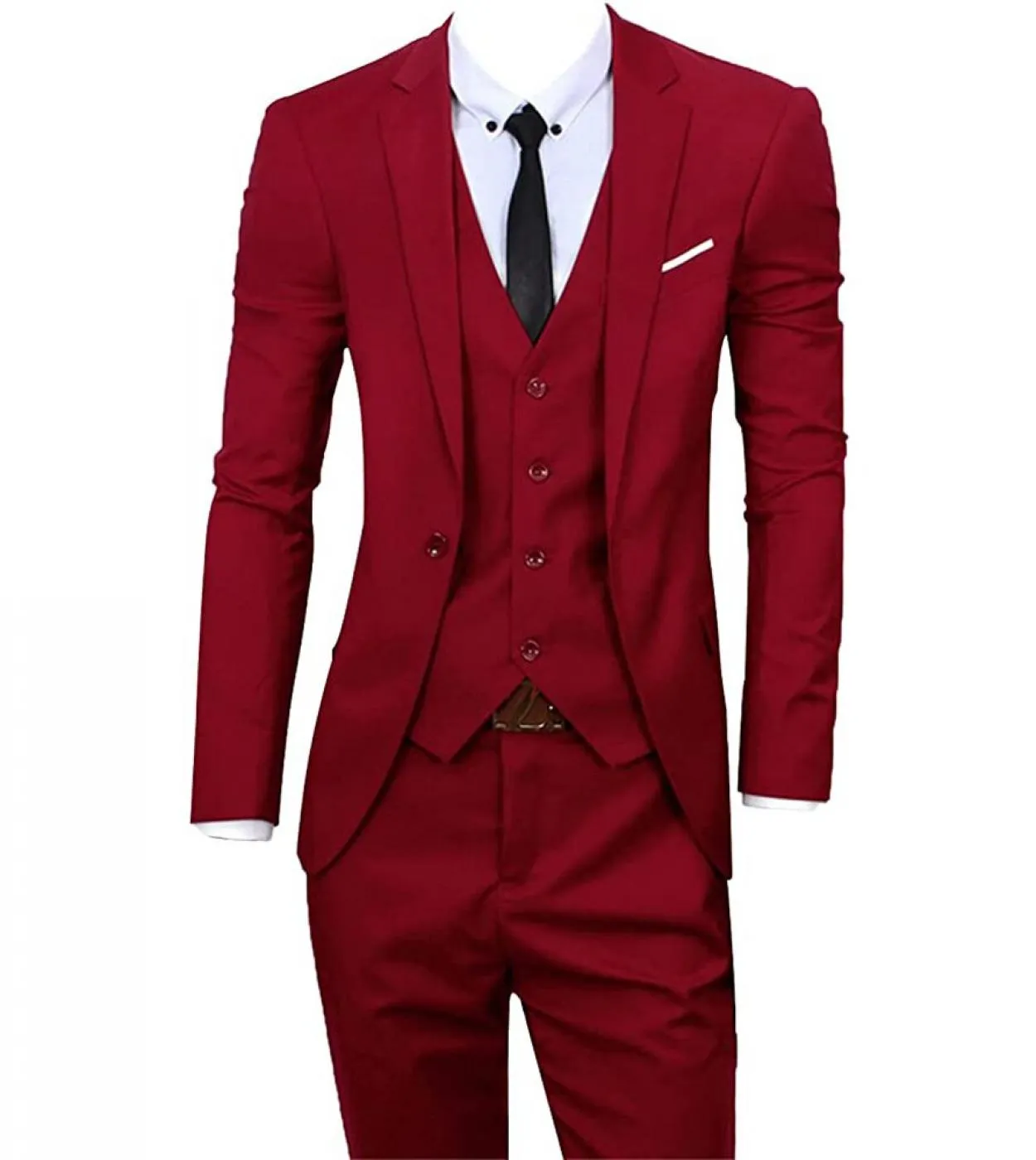 Abiti da uomo Business Casual Smoking da sposo Abito da festa Risvolto dentellato 3 pezzi blazer  gilet  pantaloni Costume a