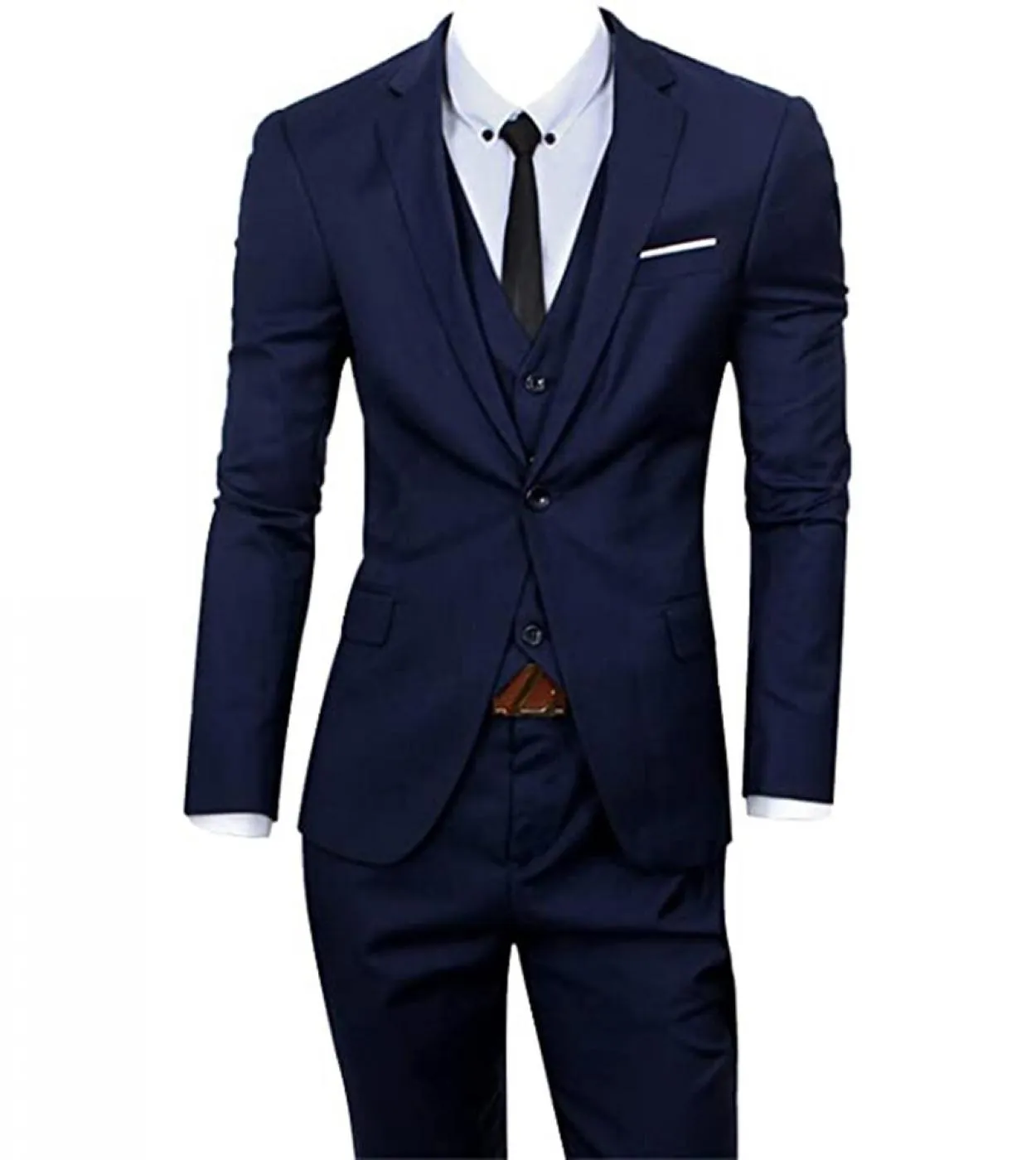 Abiti da uomo Business Casual Smoking da sposo Abito da festa Risvolto dentellato 3 pezzi blazer  gilet  pantaloni Costume a