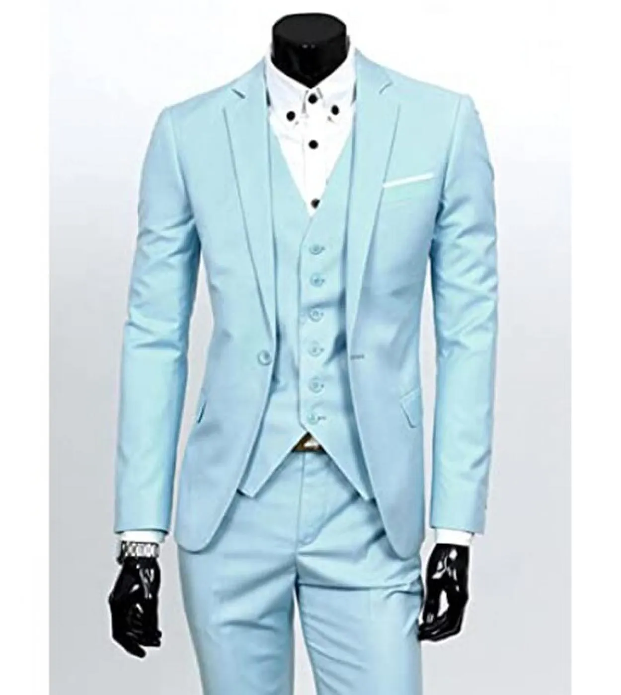 Abiti da uomo Business Casual Smoking da sposo Abito da festa Risvolto dentellato 3 pezzi blazer  gilet  pantaloni Costume a