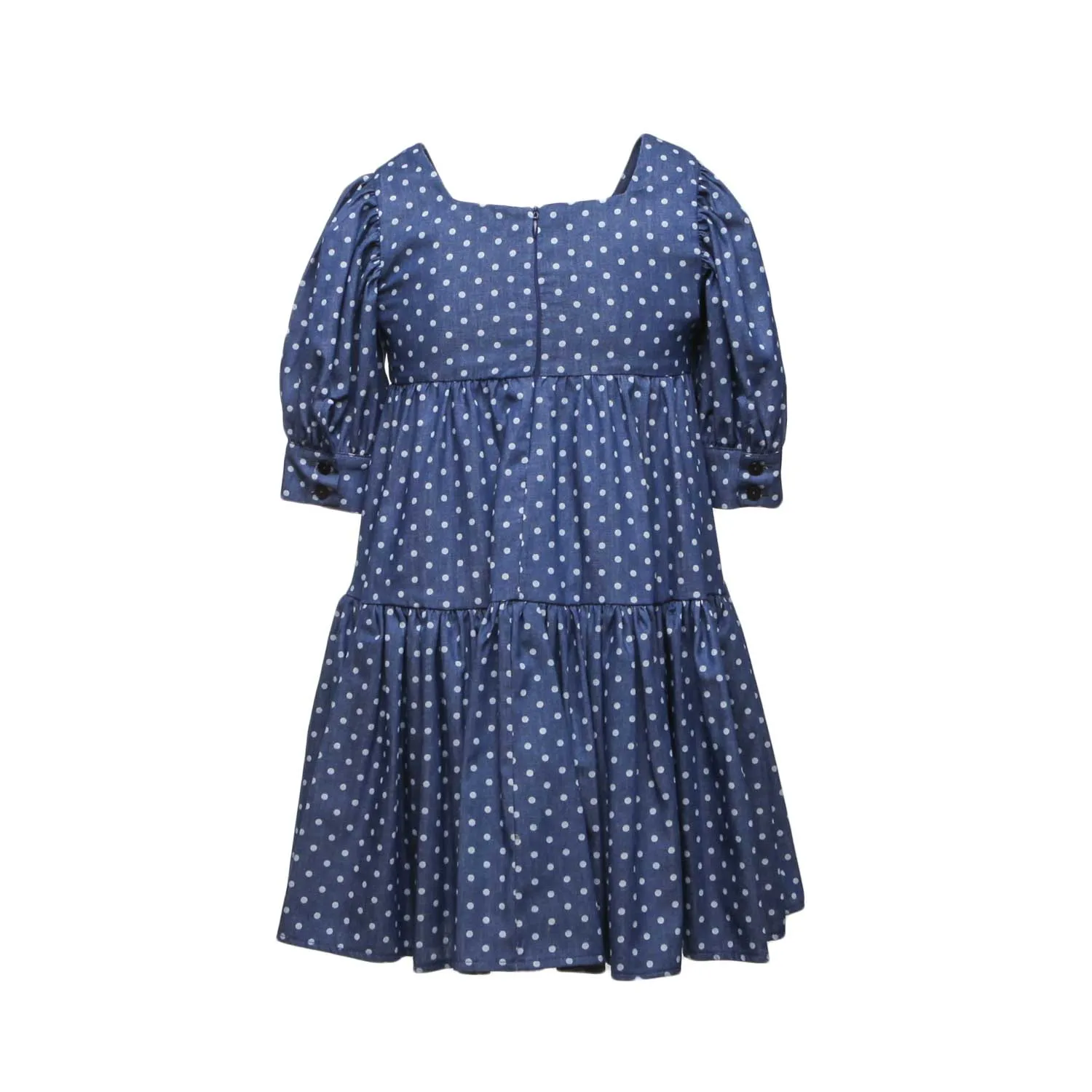 Abito A Pois Blu Bambina