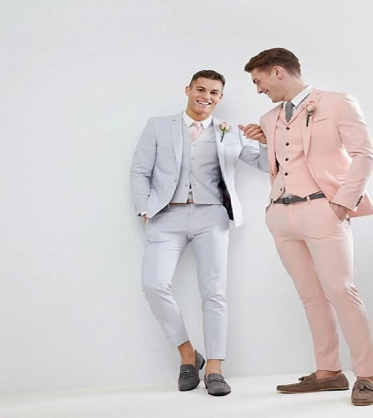 Abito da sposa rosa perla stile Inghilterra Abiti da uomo Abiti da uomo su misura slim fit giacca  pantaloni  gilet Abiti