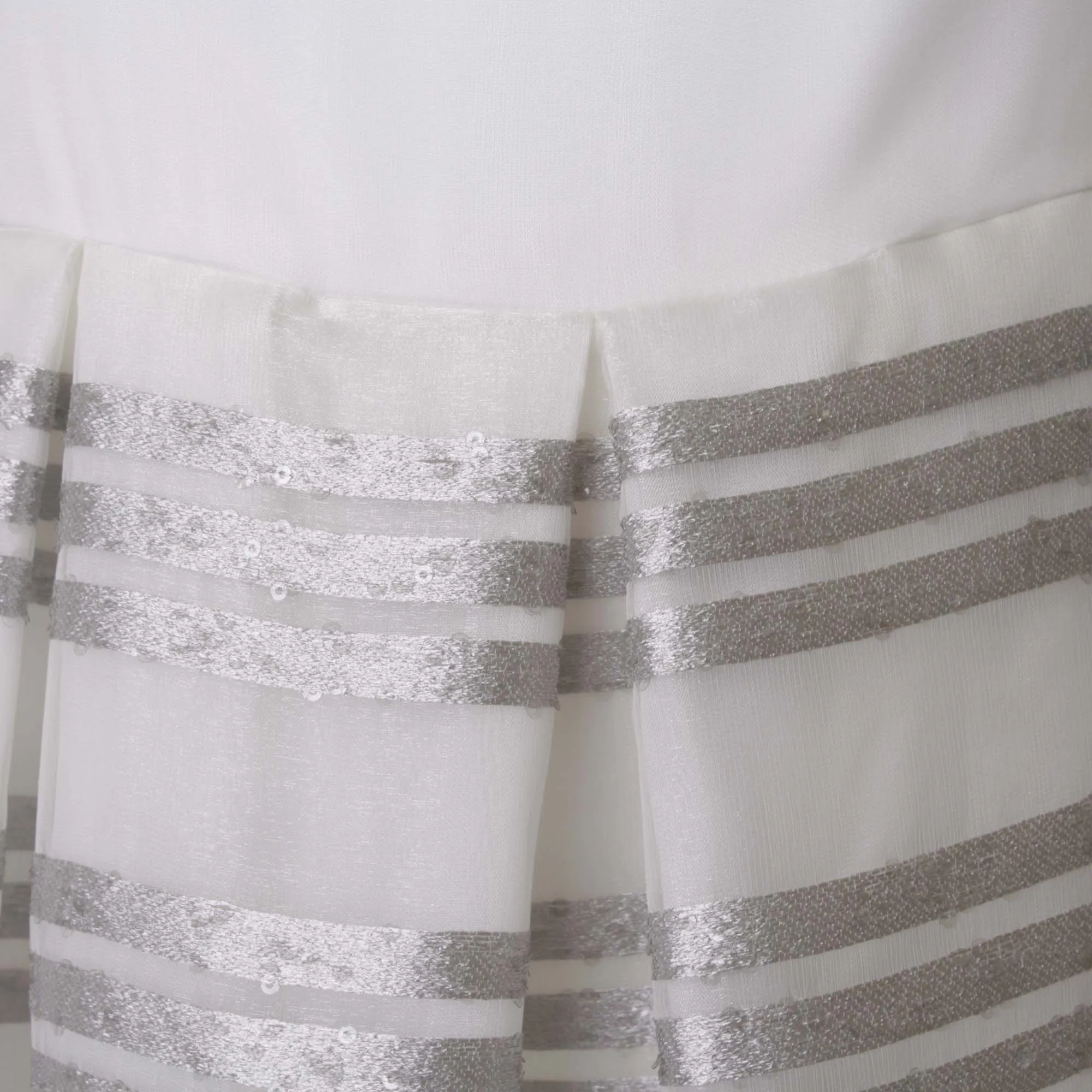 Abito Organza Bordato Panna Glitter