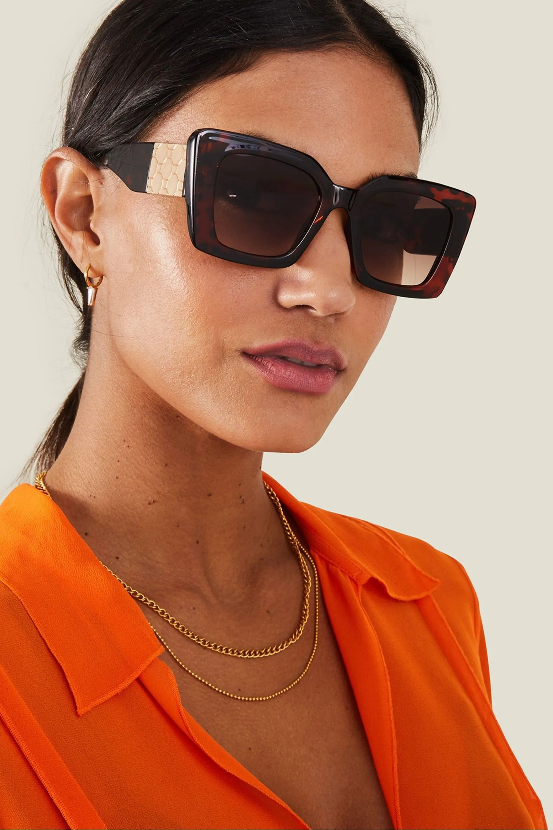 Accessorize - Cateye - Occhiali da sole esagonale tartarugato
