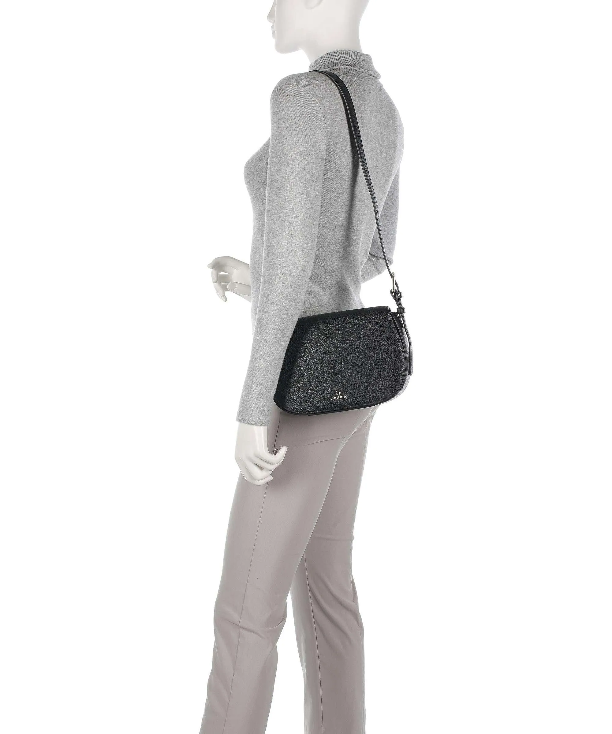  Aigner Ivy M Borsa a tracolla pelle di vacchetta grana nero  