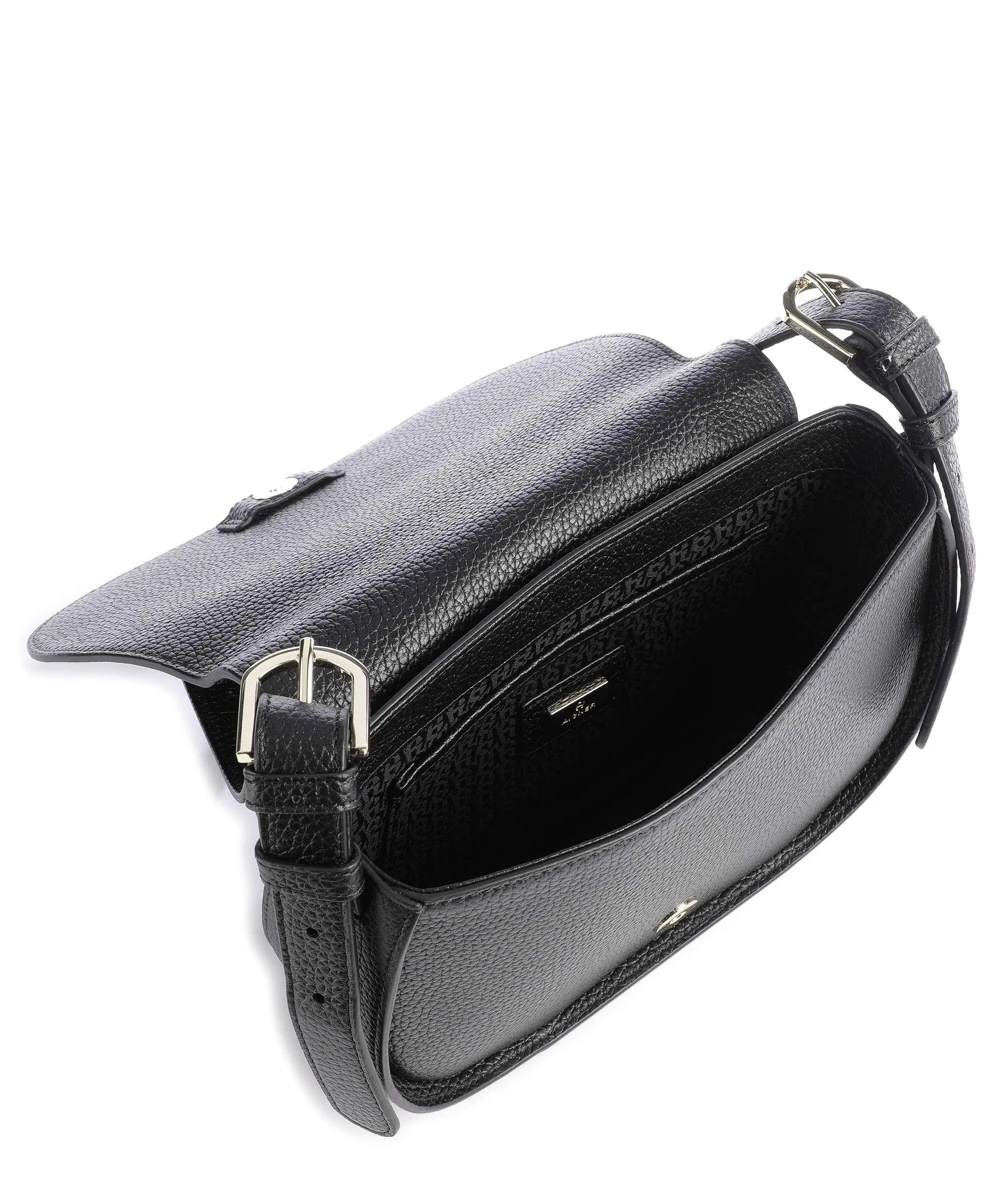  Aigner Ivy M Borsa a tracolla pelle di vacchetta grana nero  