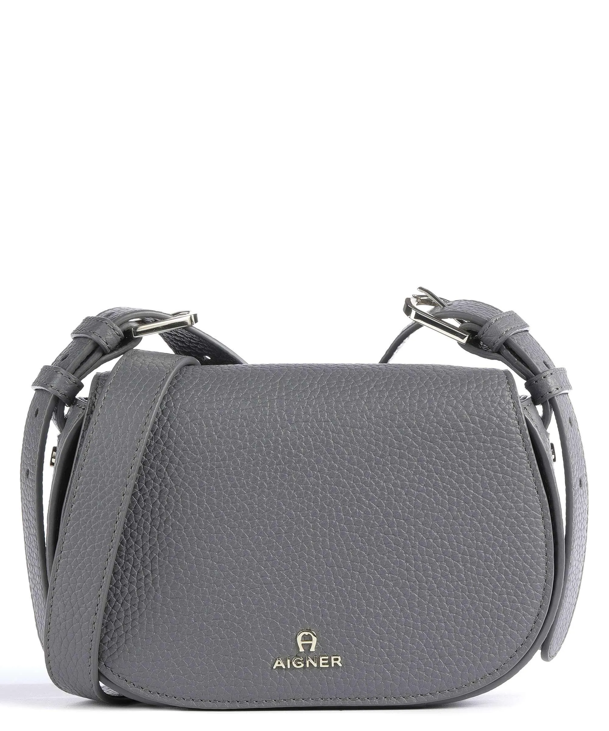 Aigner Ivy S Borsa a tracolla pelle di vacchetta grana grigio  