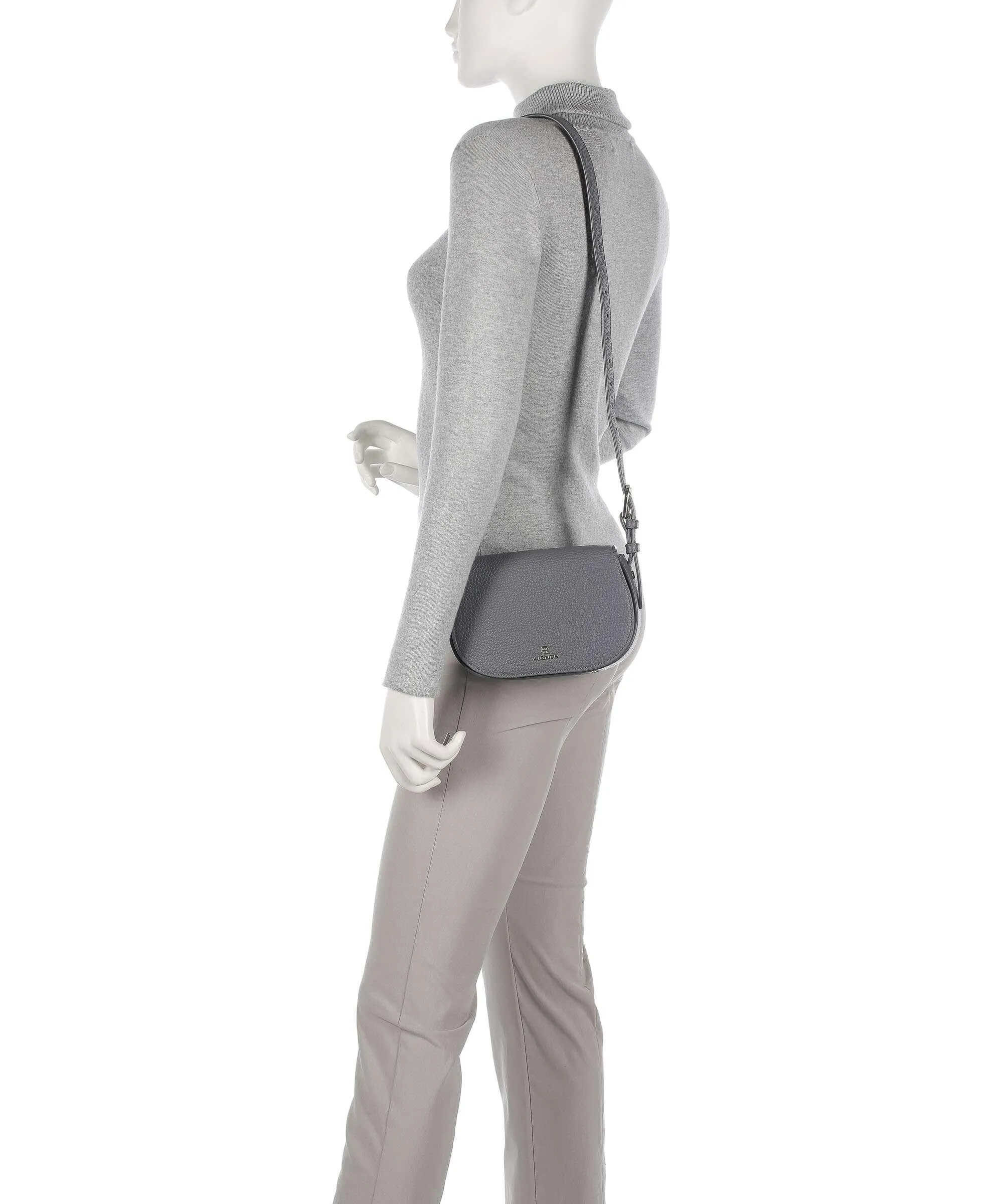  Aigner Ivy S Borsa a tracolla pelle di vacchetta grana grigio  