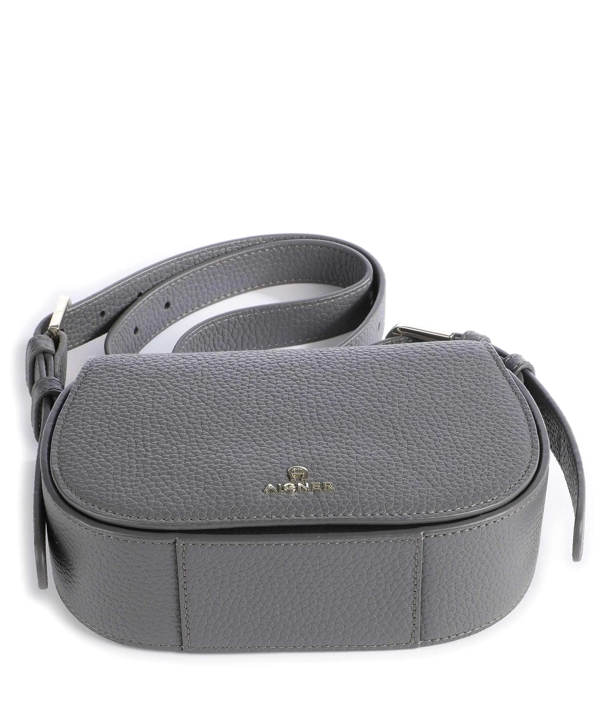 Aigner Ivy S Borsa a tracolla pelle di vacchetta grana grigio  