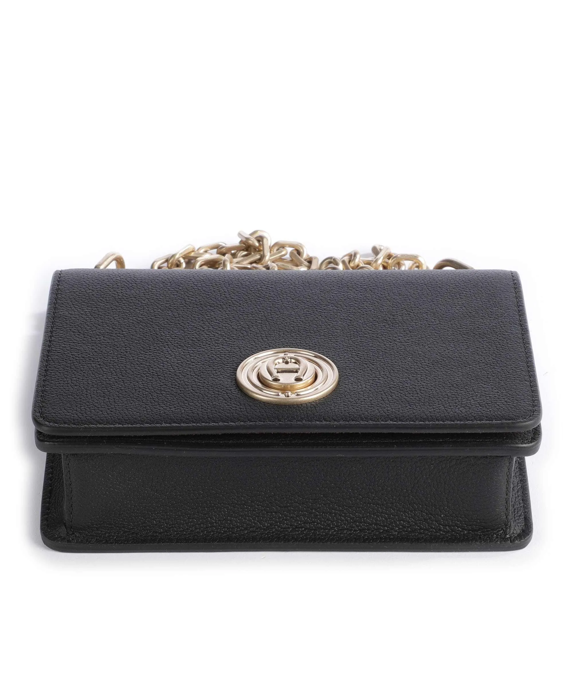  Aigner Leeloo S Borsa a spalla pelle di vacchetta grana nero  
