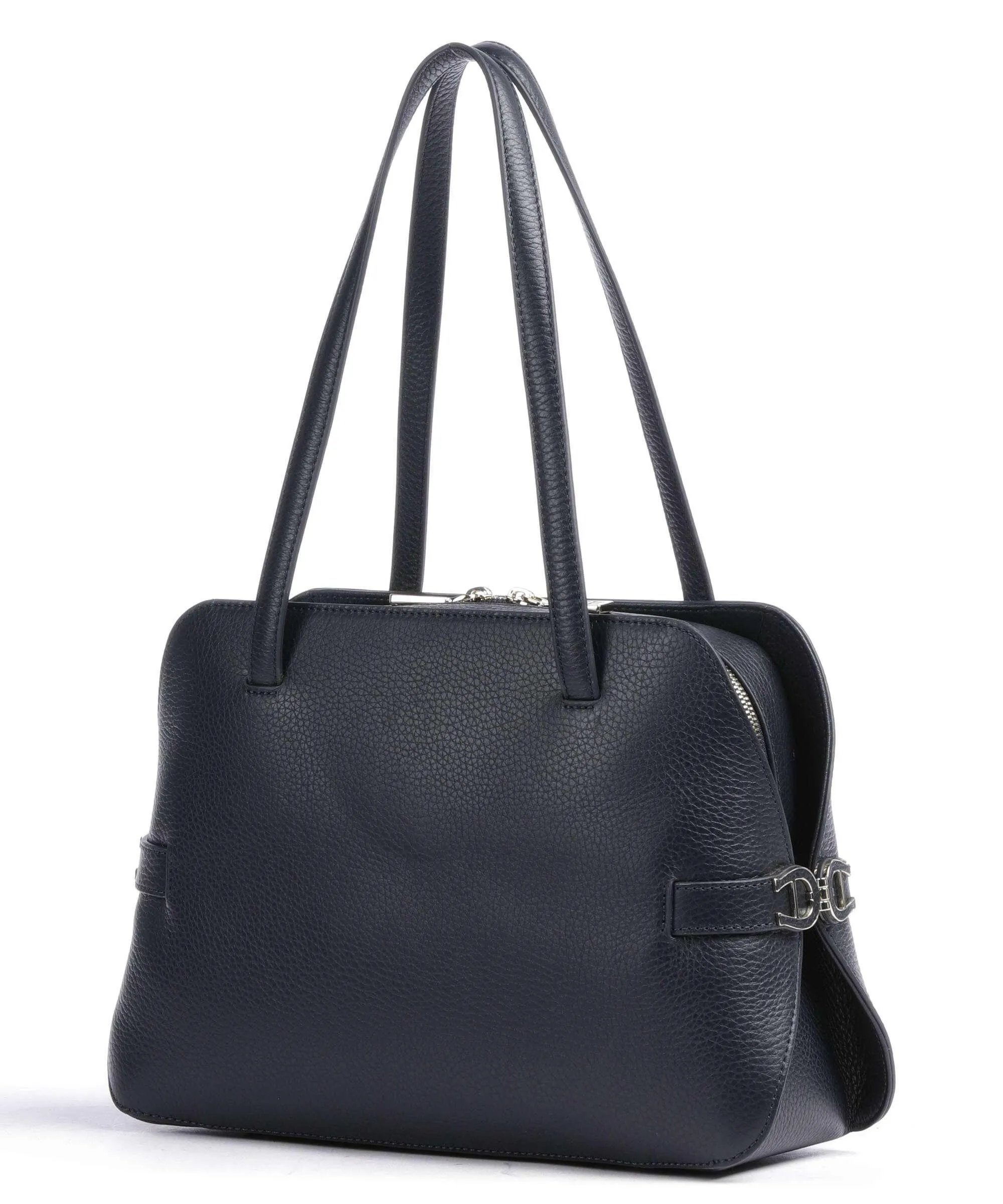  Aigner Milano M Borsa shopper pelle di vacchetta grana blu scuro  