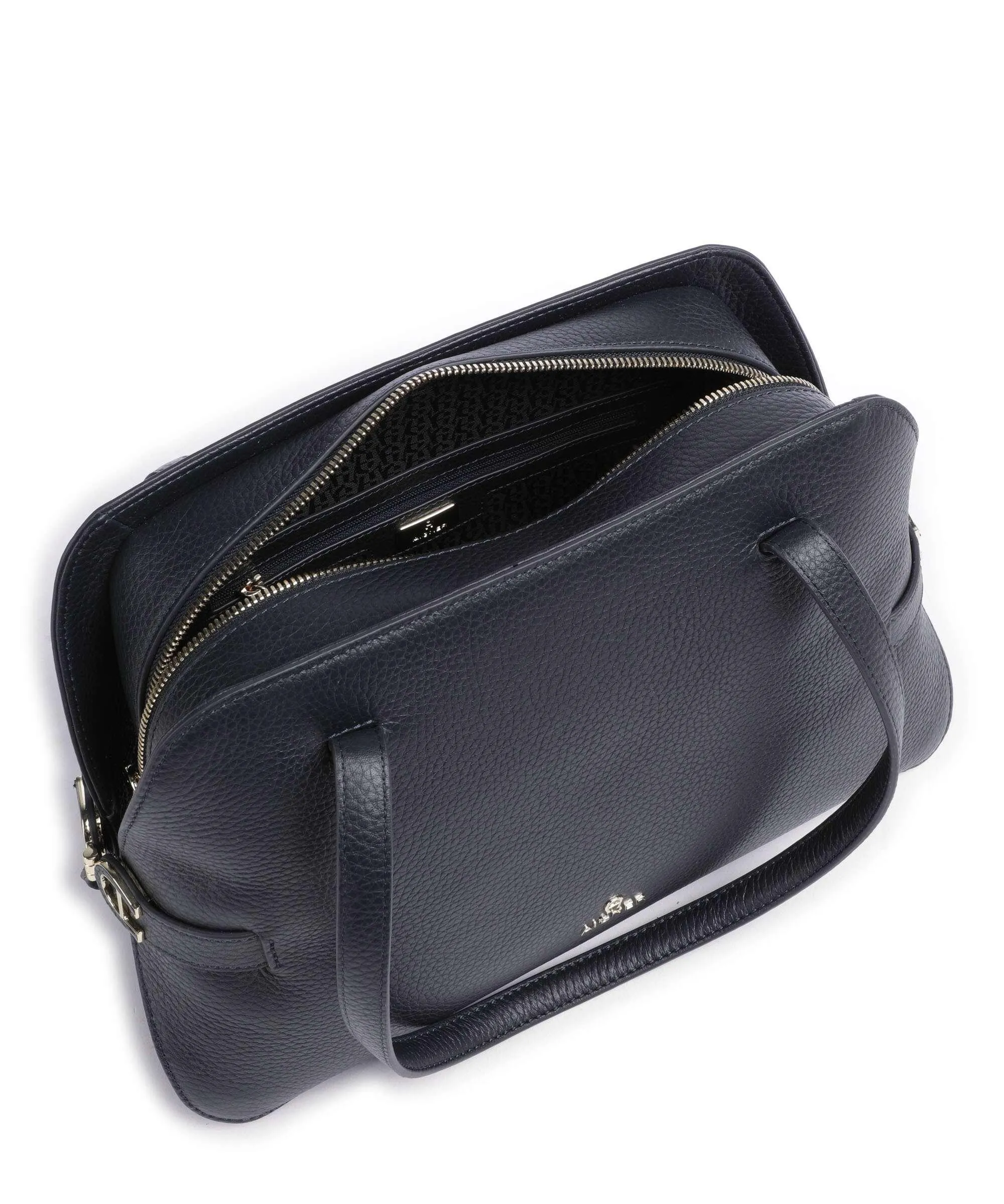  Aigner Milano M Borsa shopper pelle di vacchetta grana blu scuro  