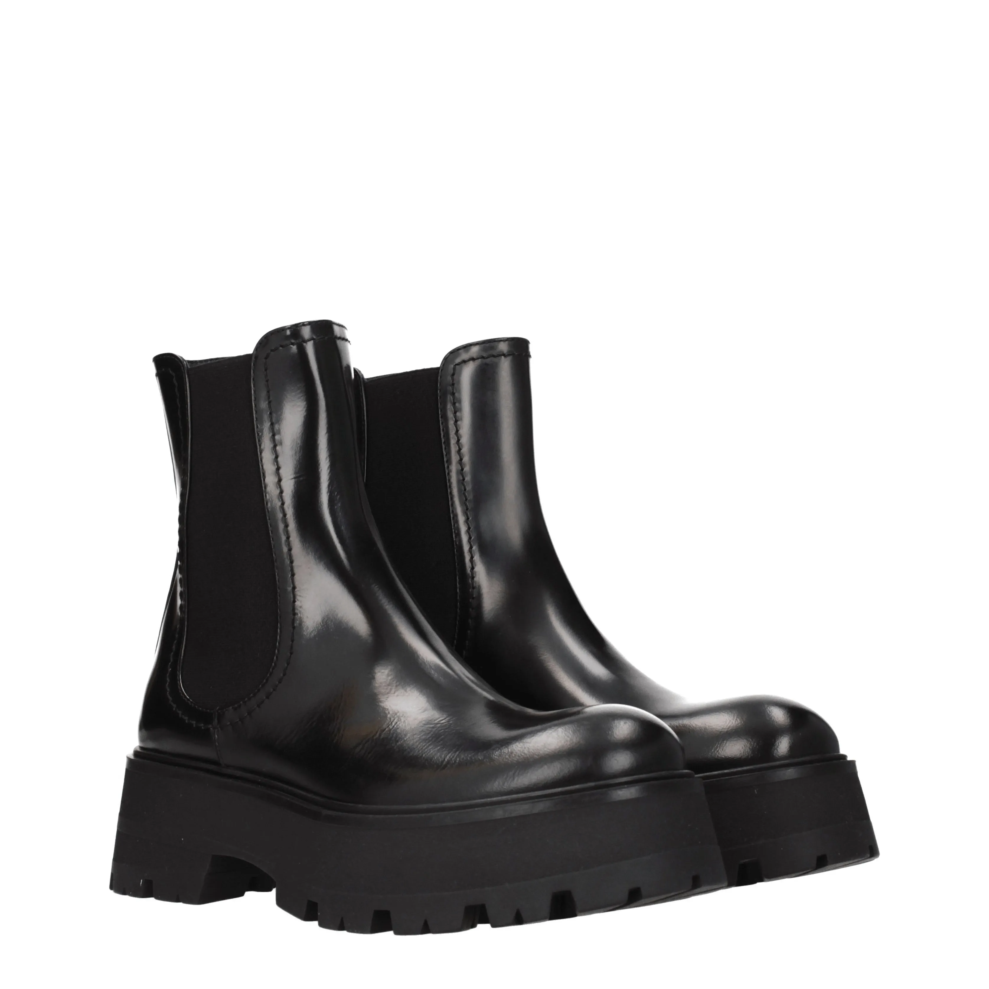 Alexander McQueen Stivaletti Donna Pelle Nero/Nero