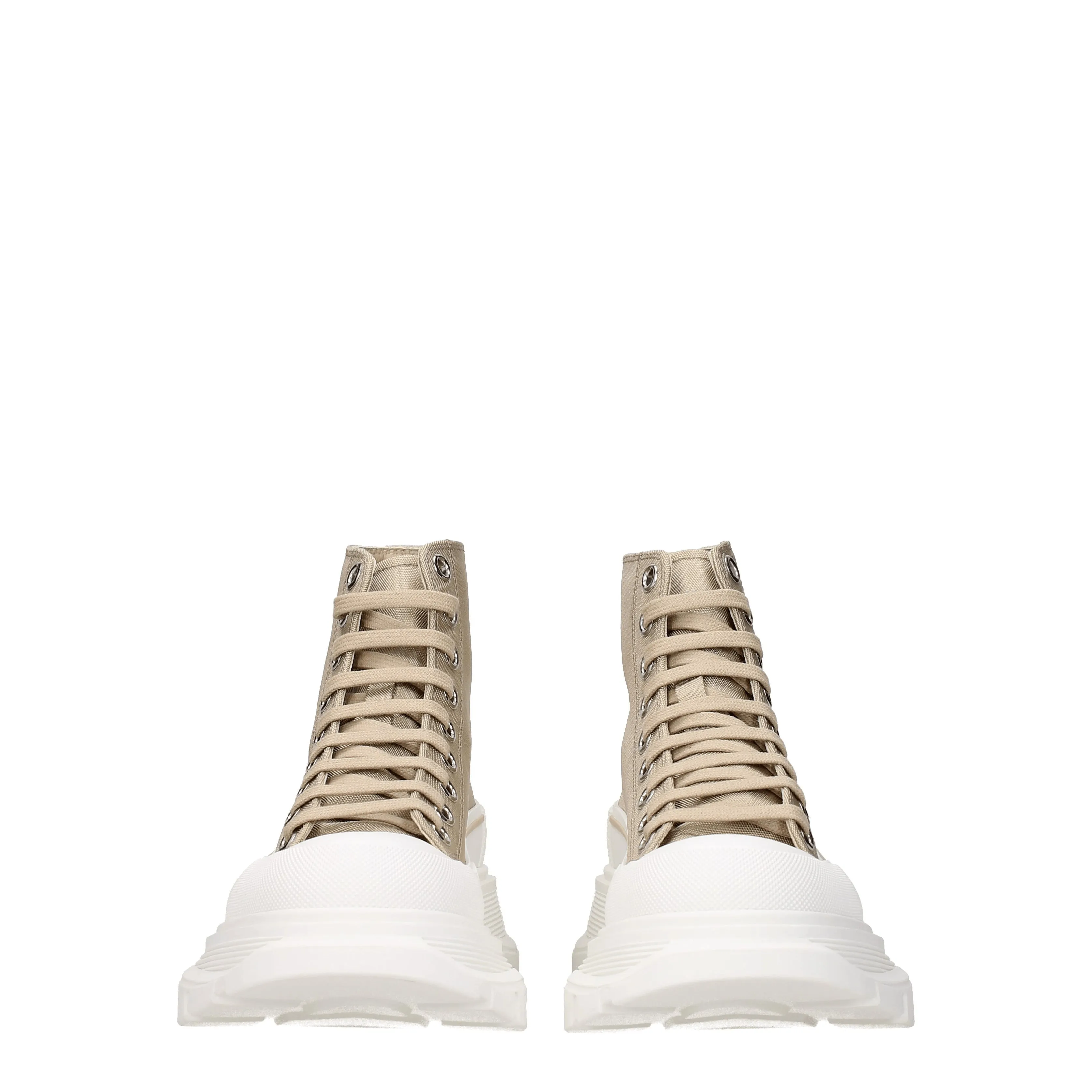 Alexander McQueen Stivaletti Donna Tessuto Beige