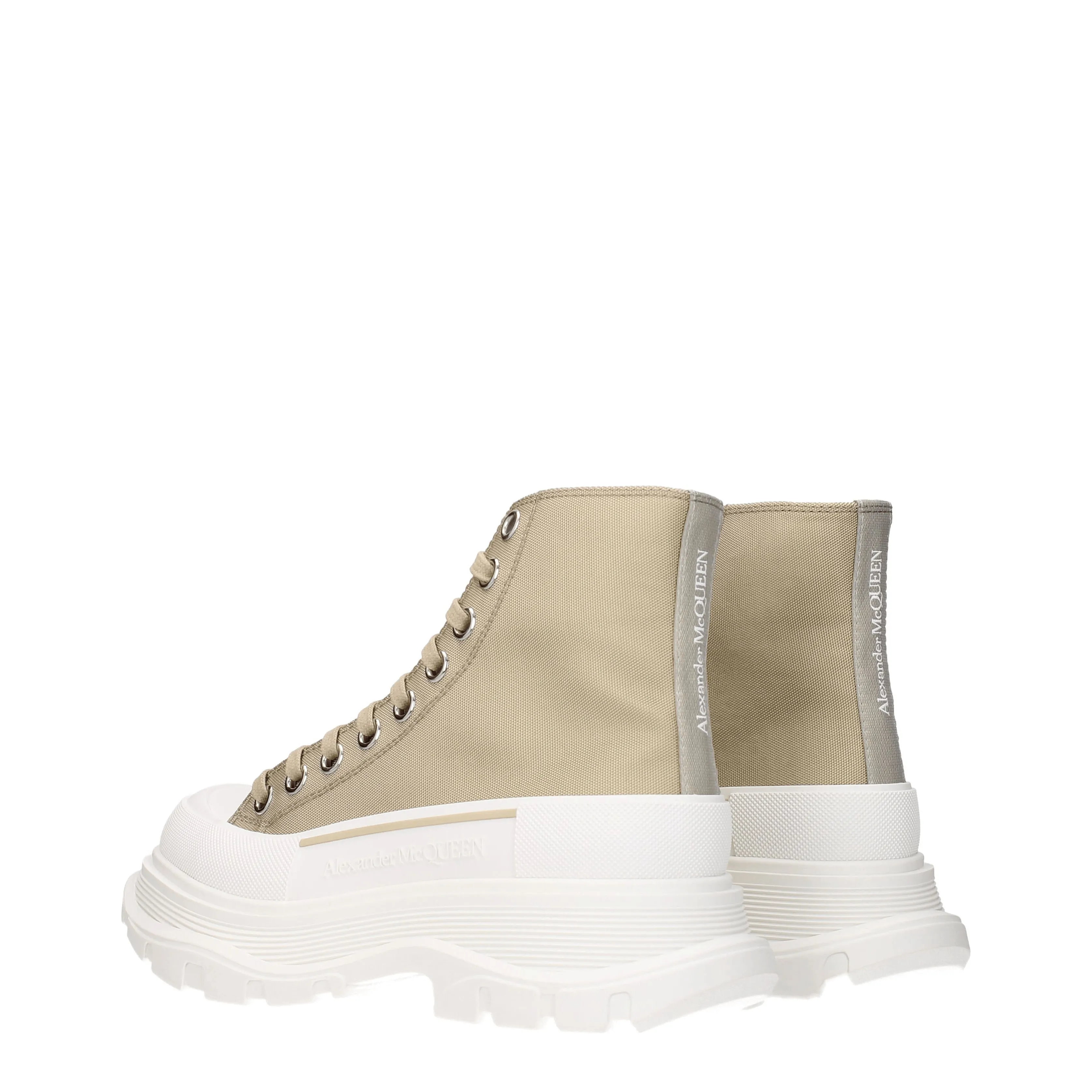 Alexander McQueen Stivaletti Donna Tessuto Beige