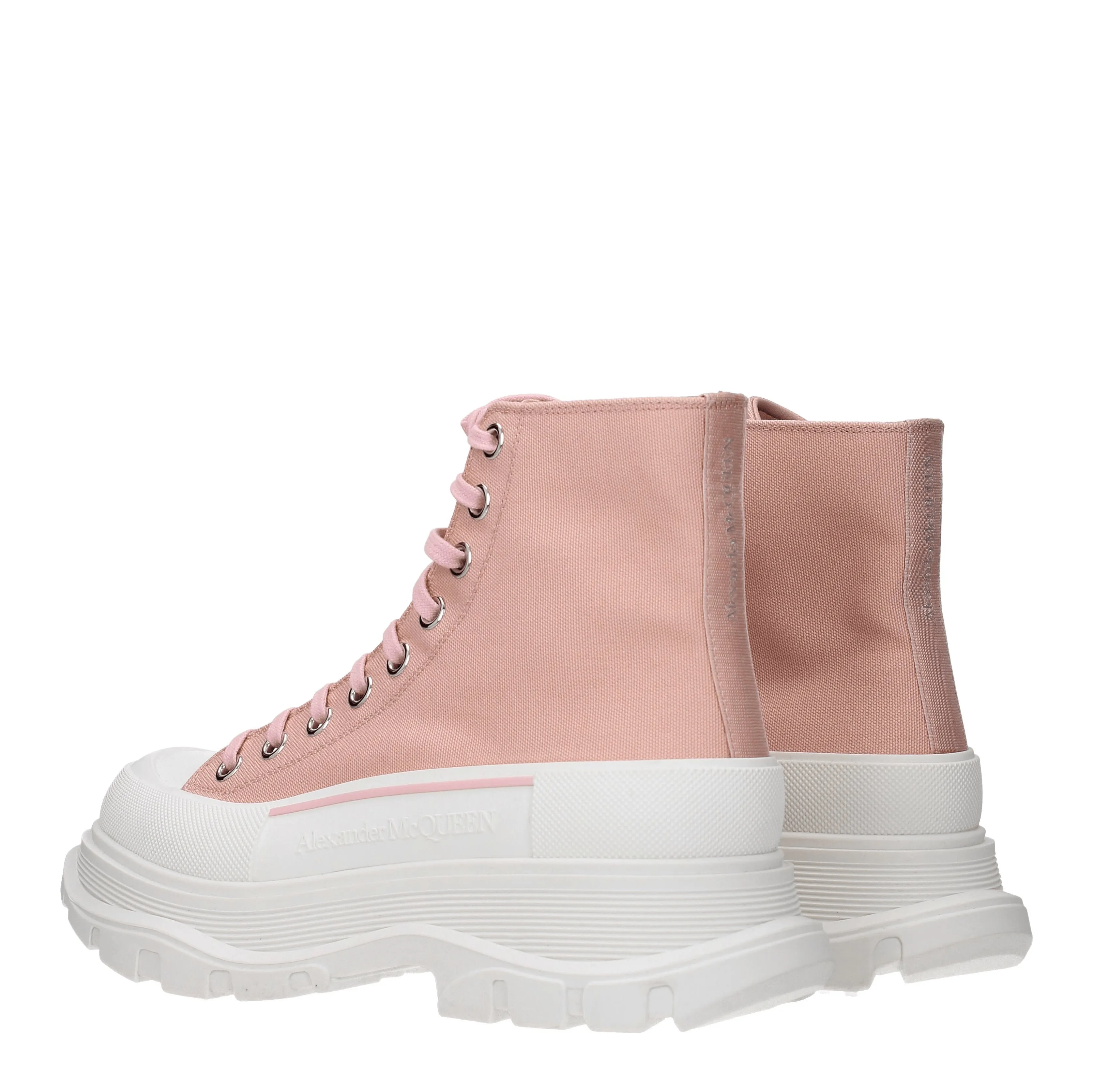 Alexander McQueen Stivaletti Donna Tessuto Rosa