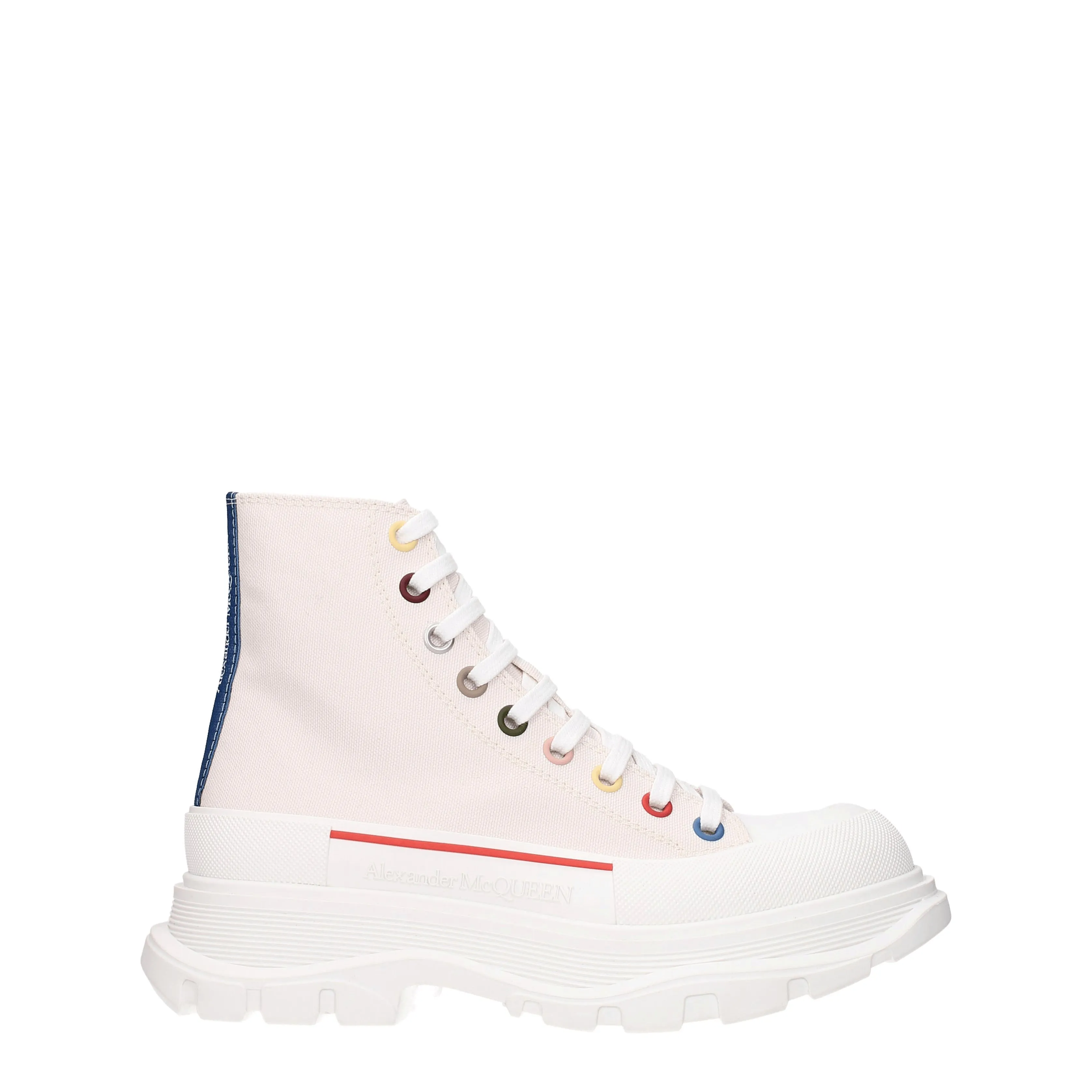 Alexander McQueen Stivaletti Uomo Tessuto Beige/Latte