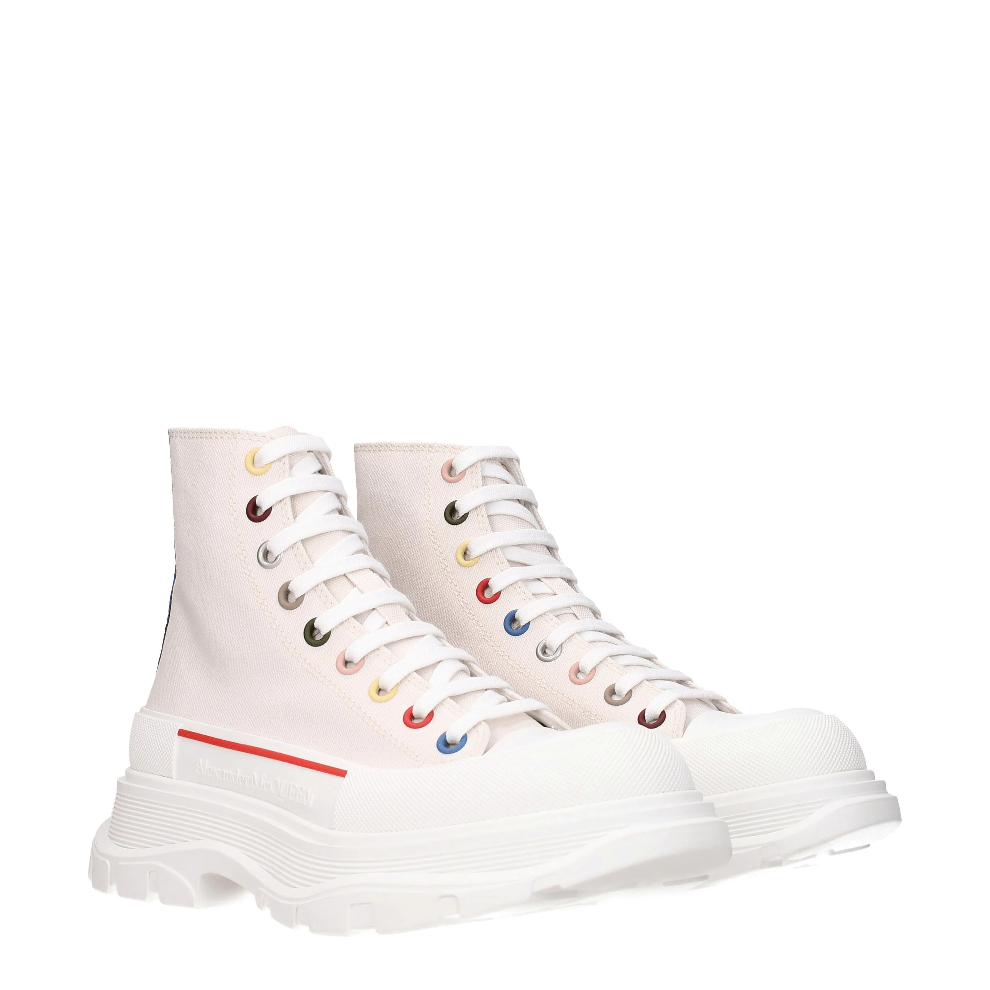 Alexander McQueen Stivaletti Uomo Tessuto Beige/Latte