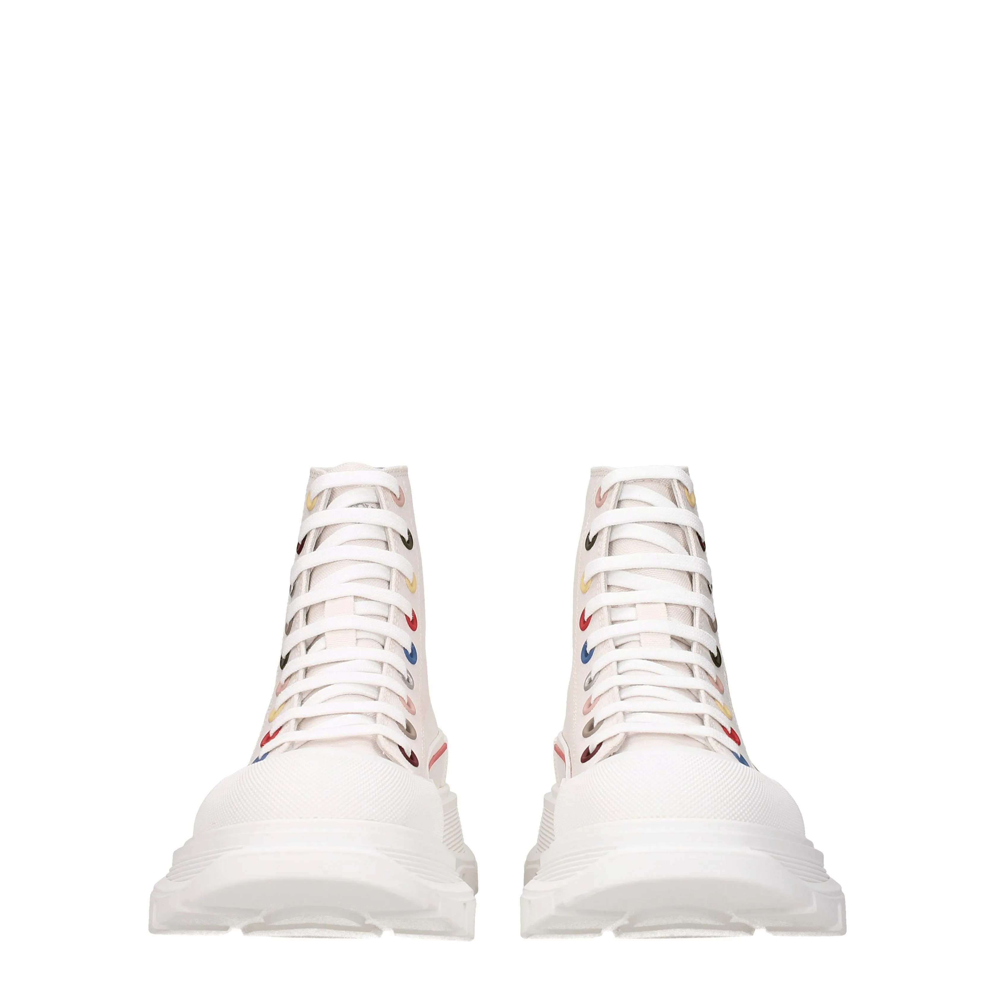 Alexander McQueen Stivaletti Uomo Tessuto Beige/Latte