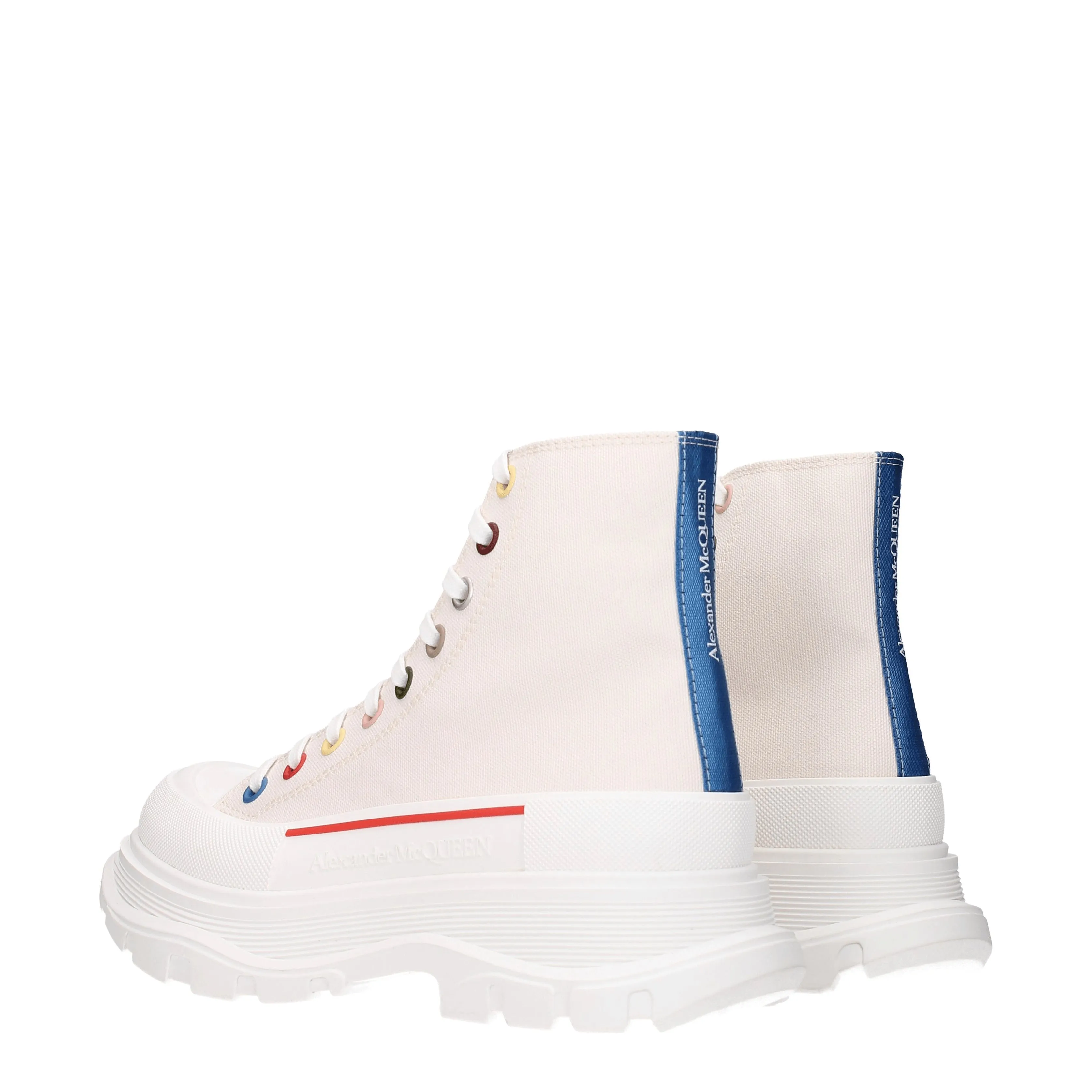 Alexander McQueen Stivaletti Uomo Tessuto Beige/Latte