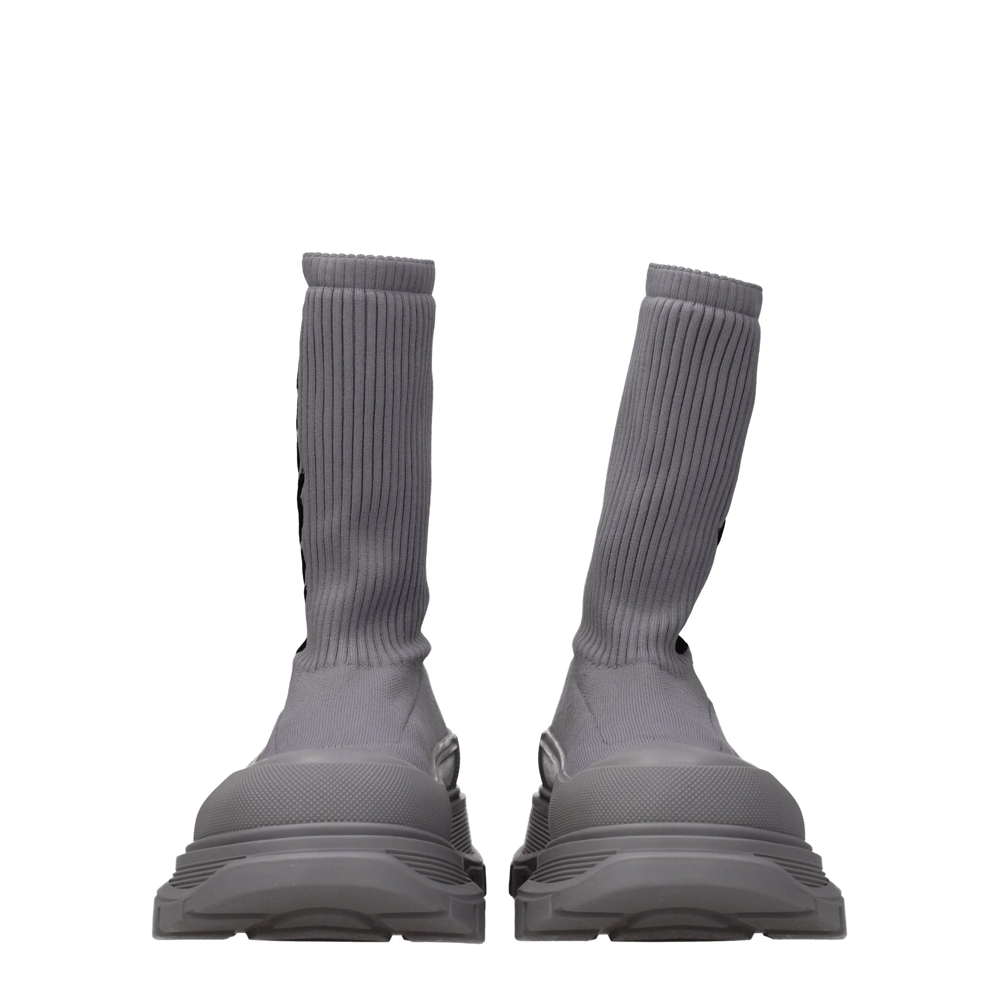 Alexander McQueen Stivaletti Uomo Tessuto Grigio