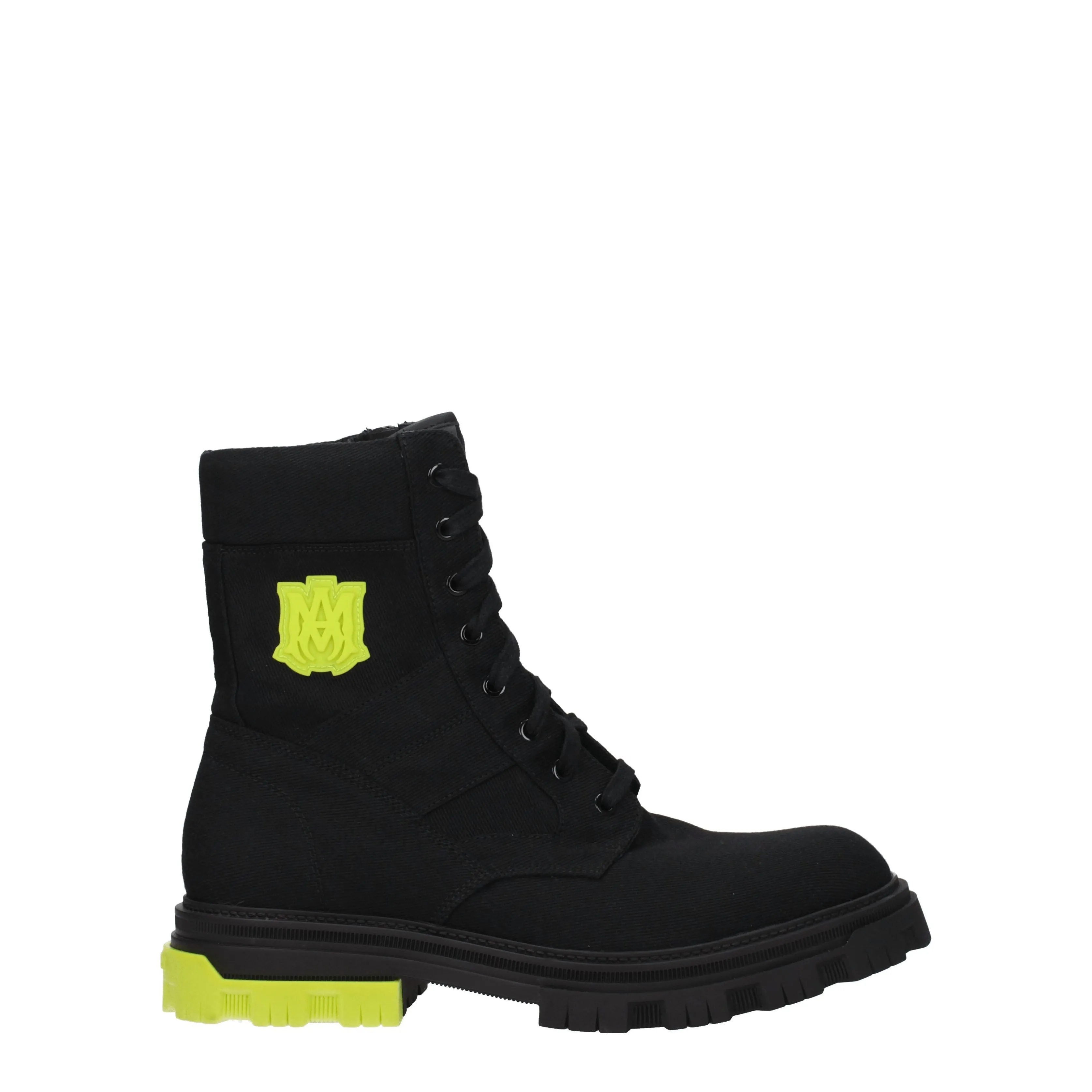 Amiri Stivaletti Uomo Tessuto Nero/Verde Fluo