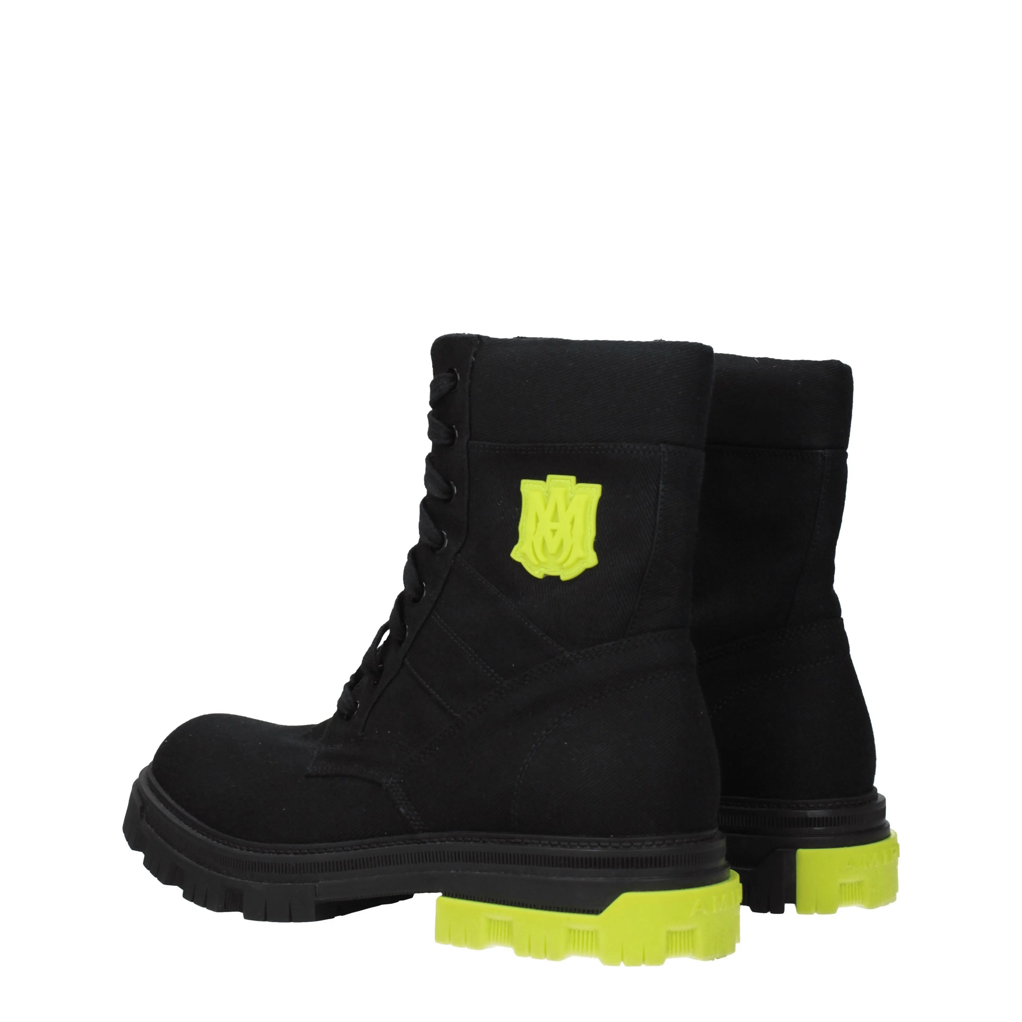 Amiri Stivaletti Uomo Tessuto Nero/Verde Fluo
