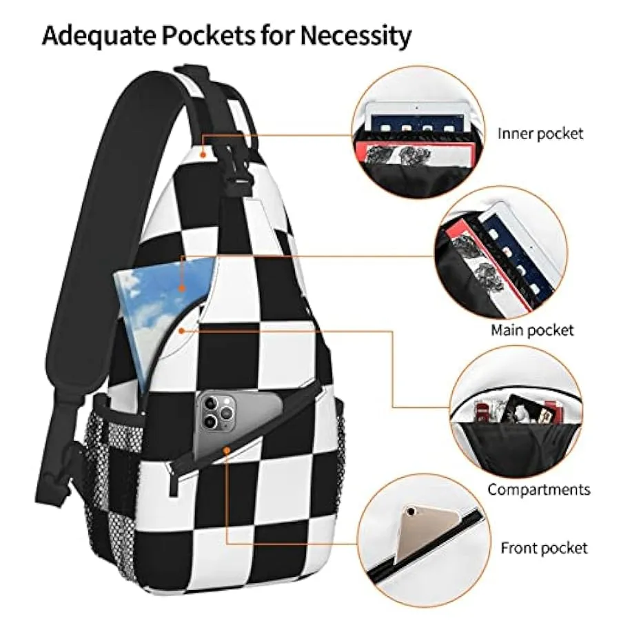 AOOEDM Zaino a Tracolla, per Motivo Scozzese Scozzese Scozzese Viola, Borsa a Tracolla Multiuso Borsa a Tracolla da Viaggio Escu