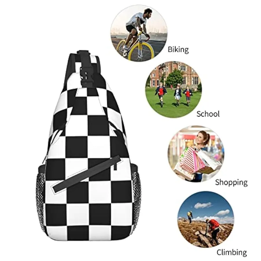 AOOEDM Zaino a Tracolla, per Motivo Scozzese Scozzese Scozzese Viola, Borsa a Tracolla Multiuso Borsa a Tracolla da Viaggio Escu