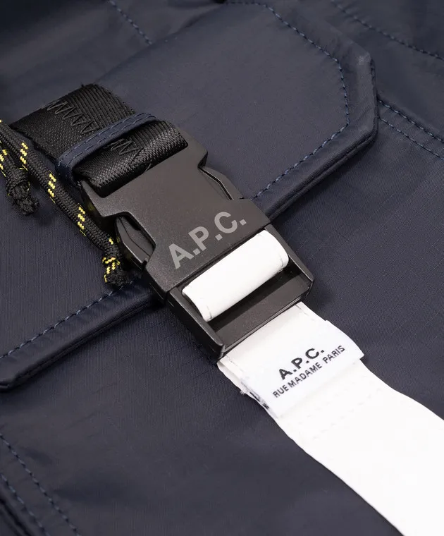 A.P.C Zaino TREK blu con logo PAAFHH62220