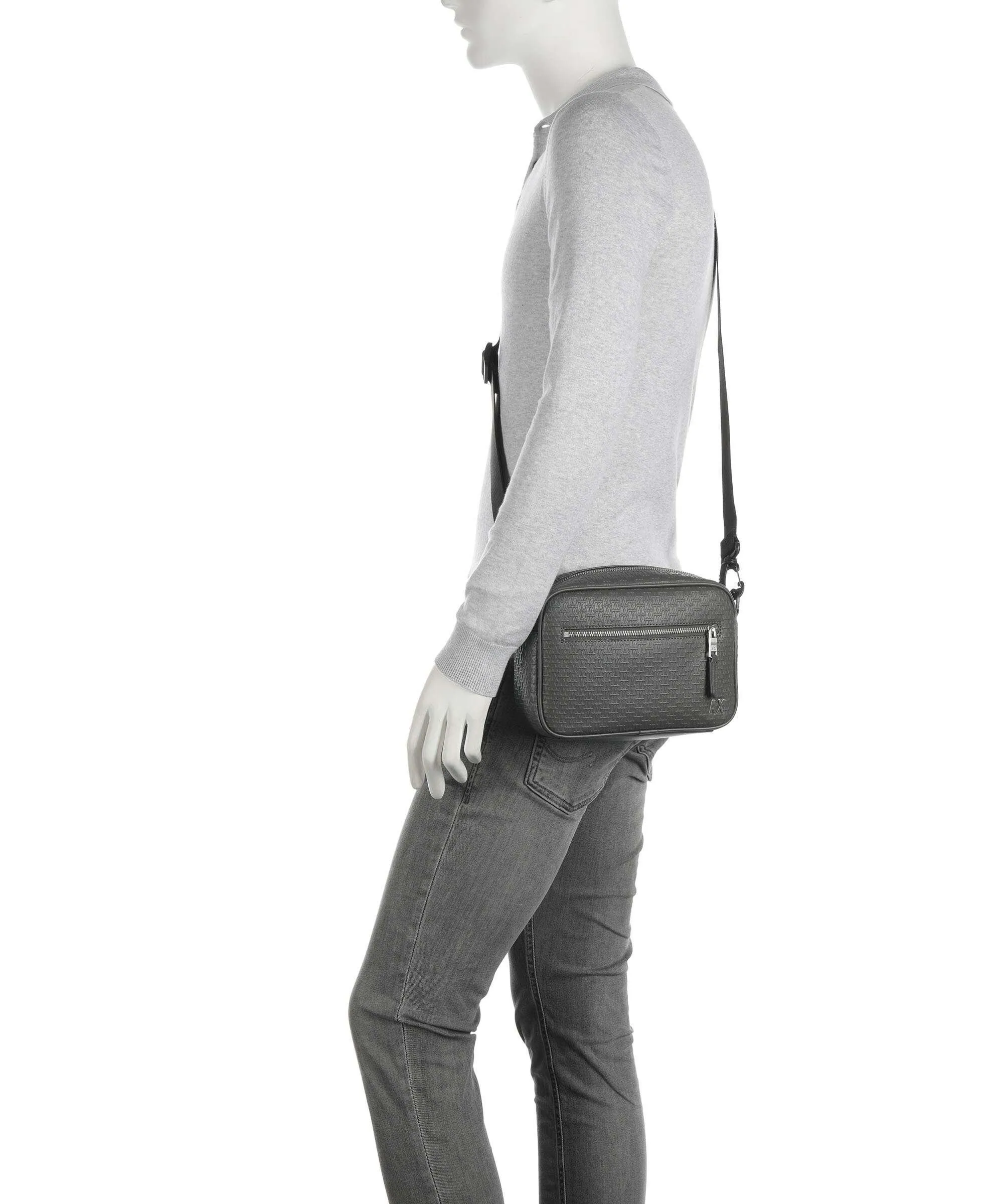  Armani Exchange Borsa a tracolla pelle sintetica grigio scuro  