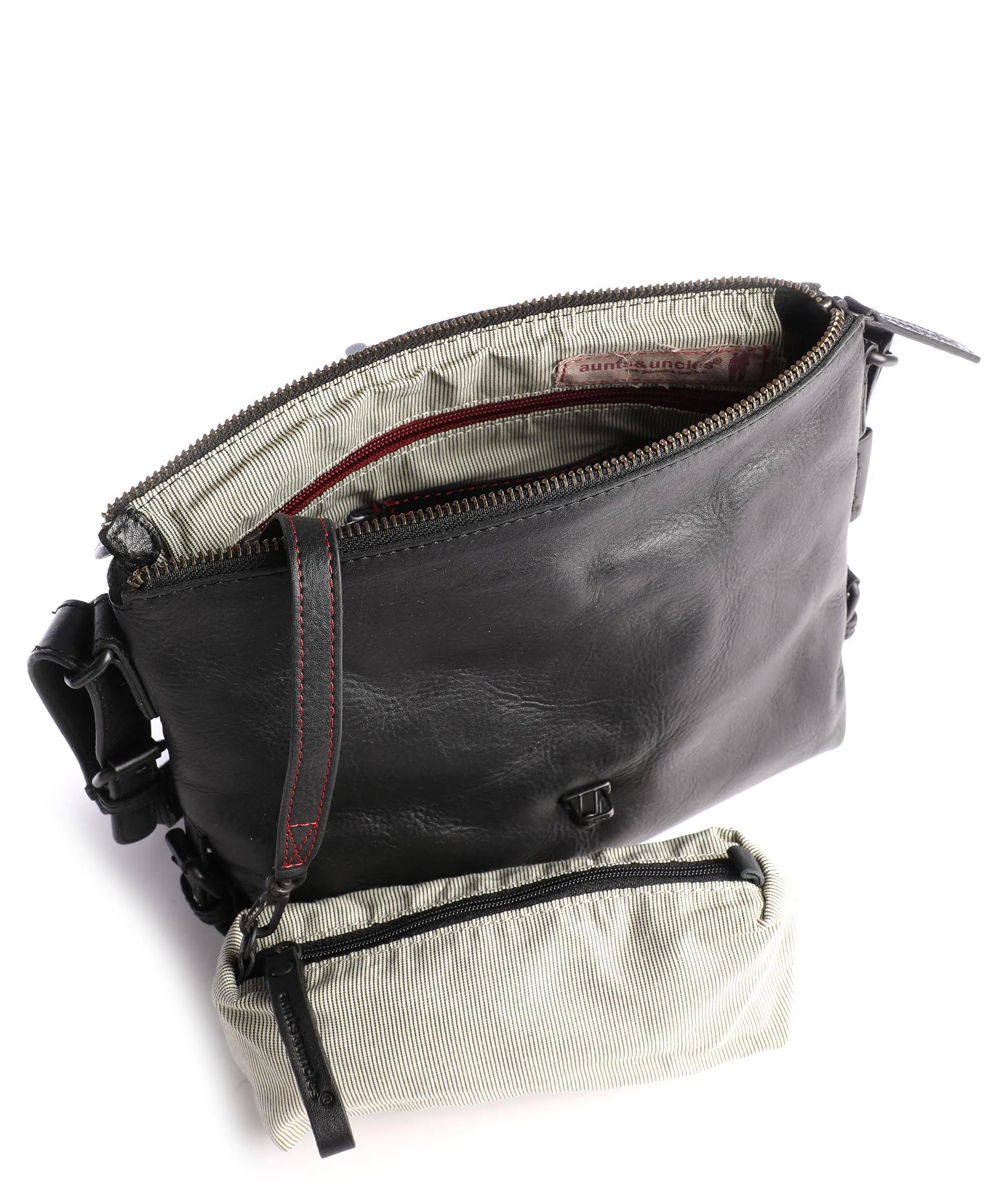  Aunts & Uncles Grandma's Luxury Club Mrs. Puff Pie Borsa a tracolla pelle di vacchetta finemente grana nero  