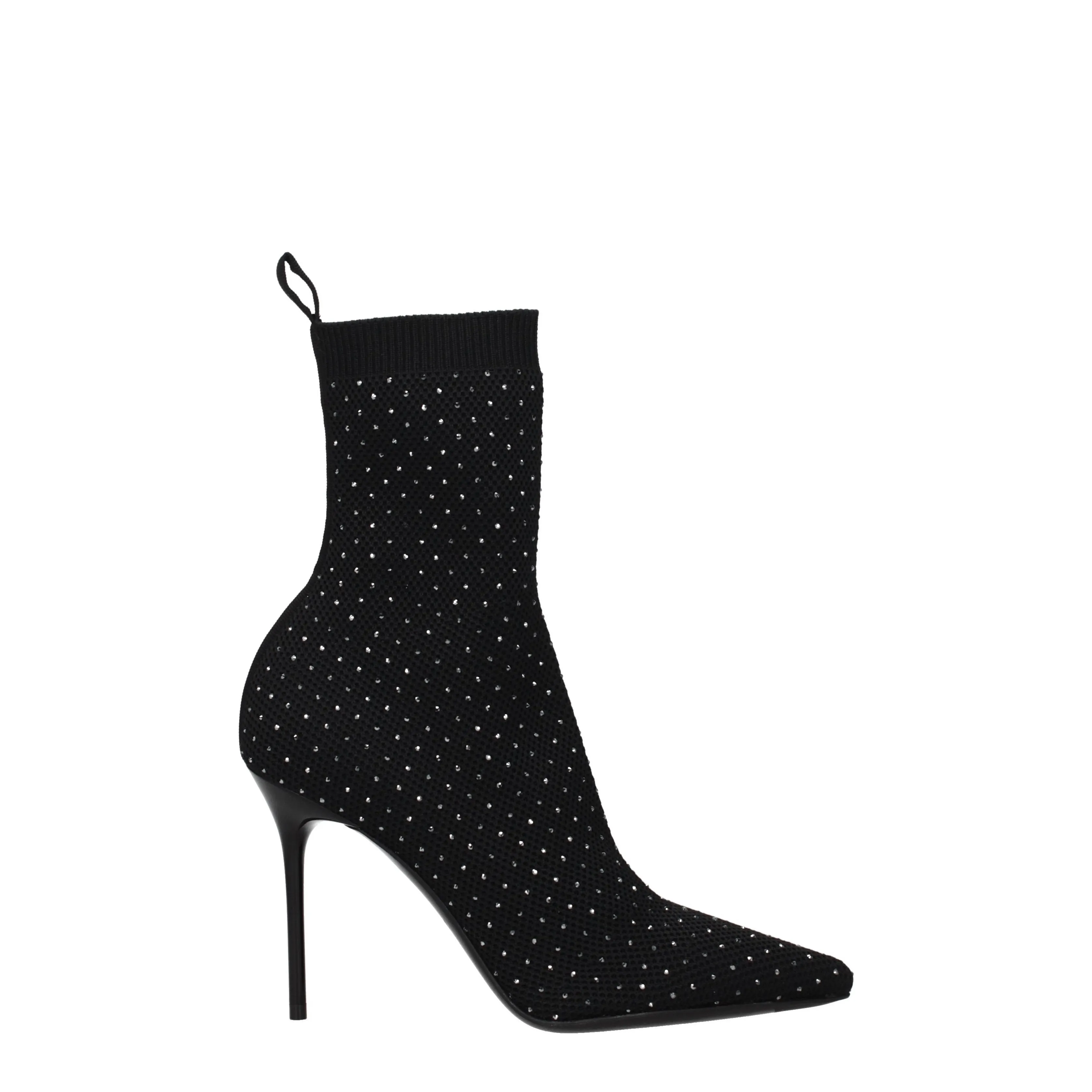 Balmain Stivaletti Donna Tessuto Nero