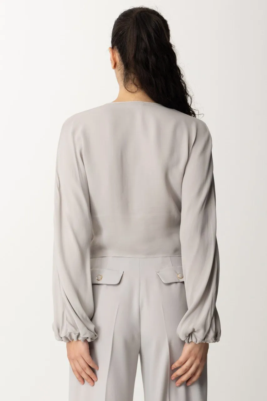 Blusa cropped con nodo Perla